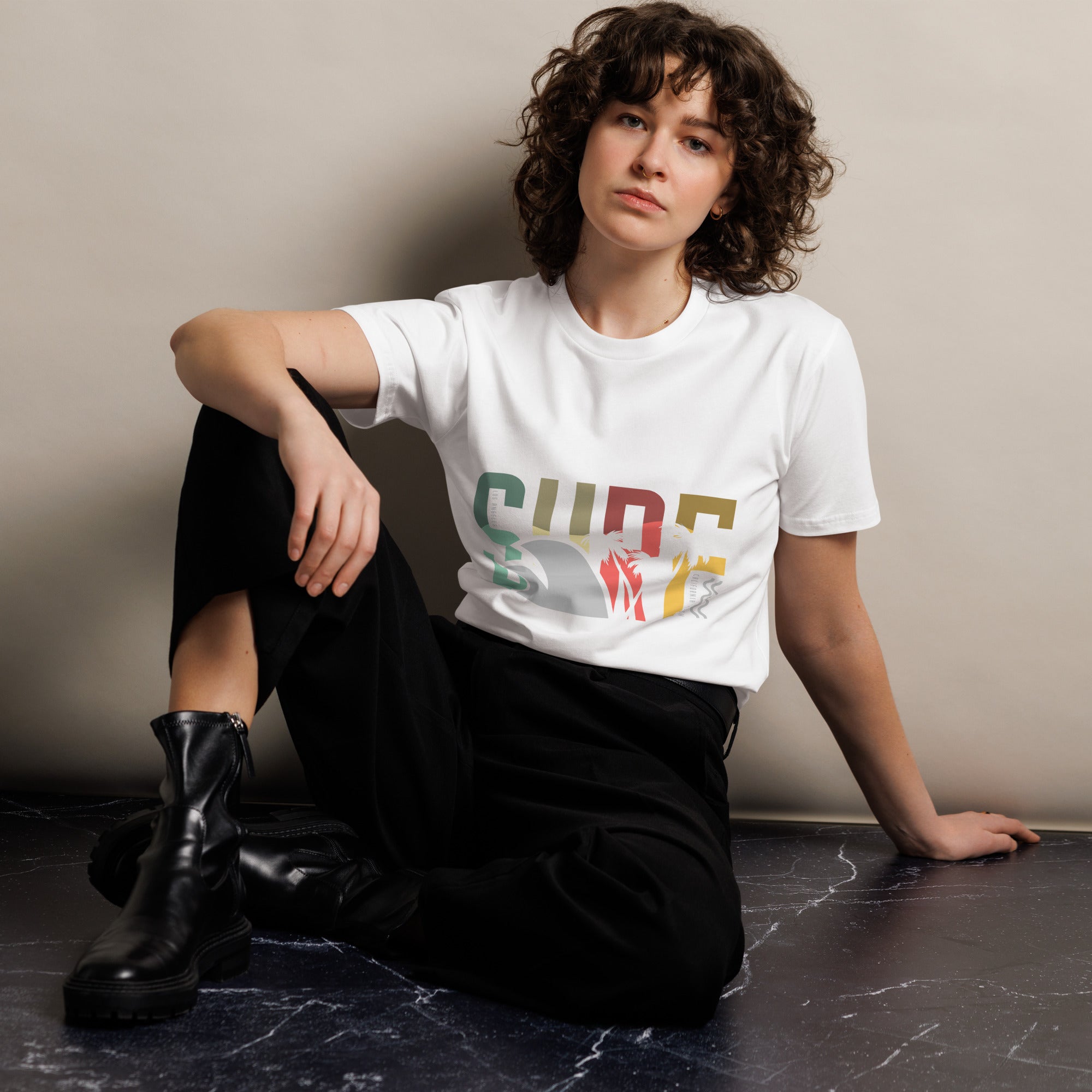 Retro Surf Beach Premium Unisex Cotton T-Shirt | Gallory Hive