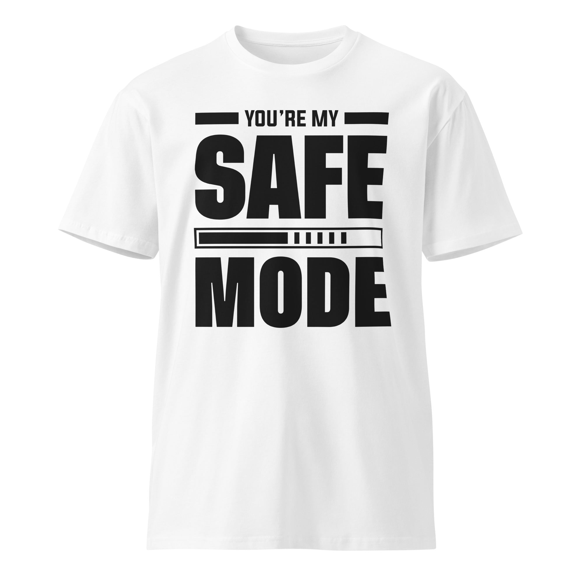 Safe Mode Typography Premium Cotton T-Shirt | Gallory Hive