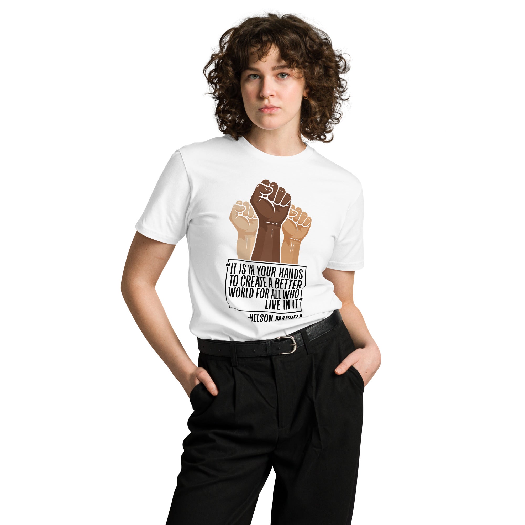 Mandela Inspirational Unisex Premium Cotton T-Shirt | Gallory Hive