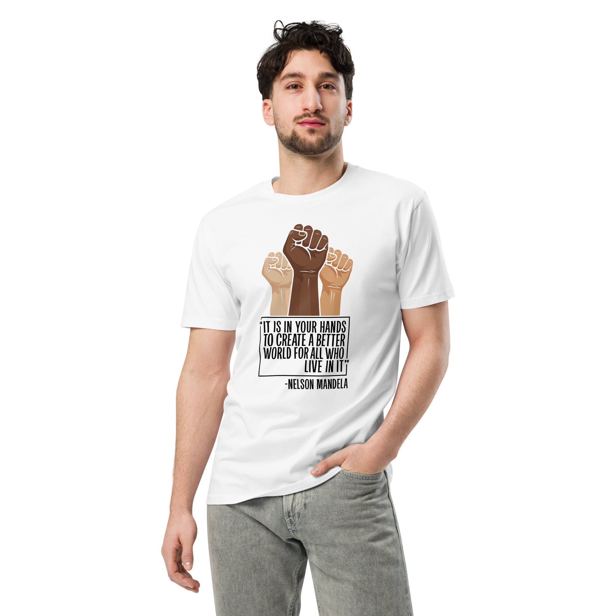 Mandela Inspirational Unisex Premium Cotton T-Shirt | Gallory Hive