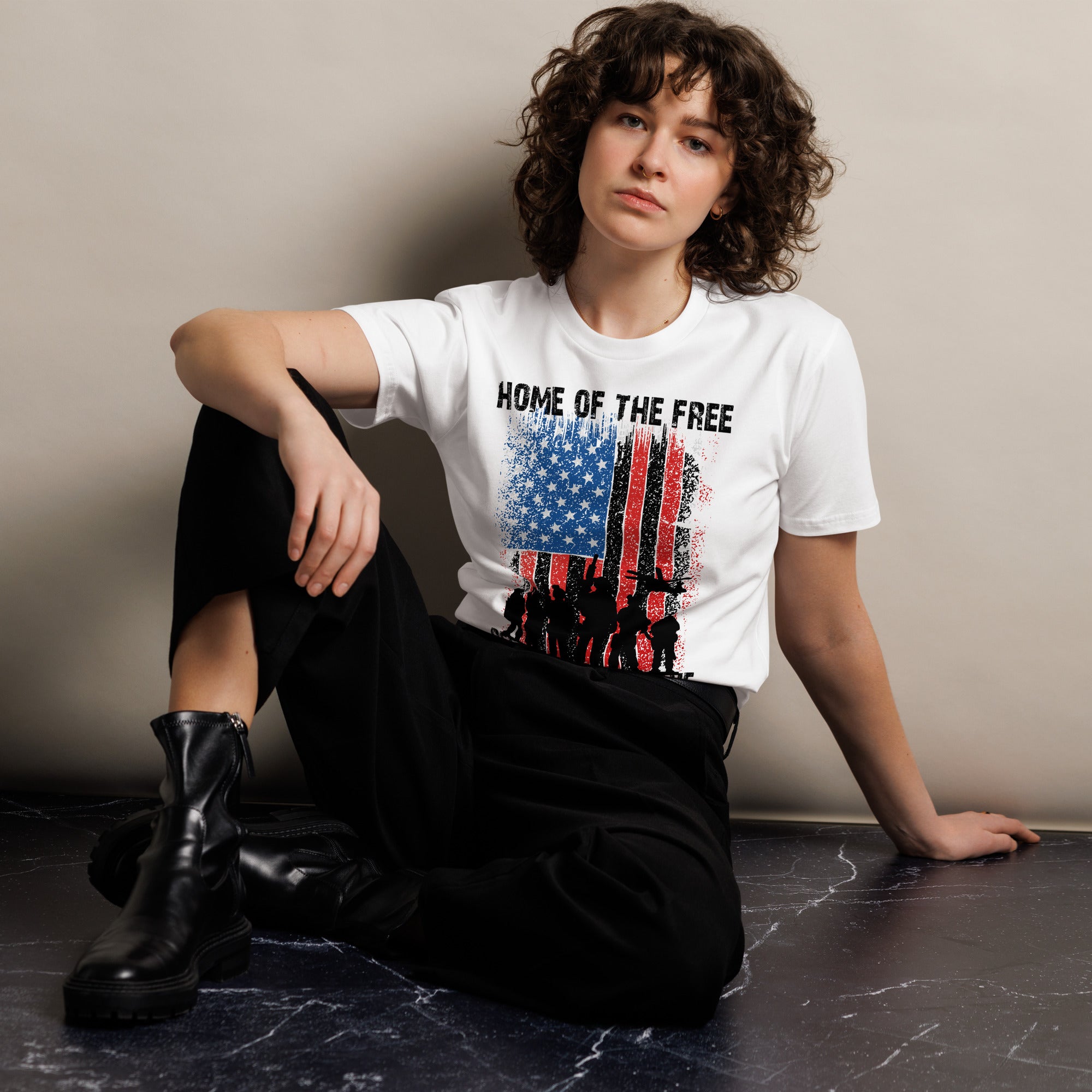 American Freedom Soldier Graphic Premium T-Shirt | Gallory Hive
