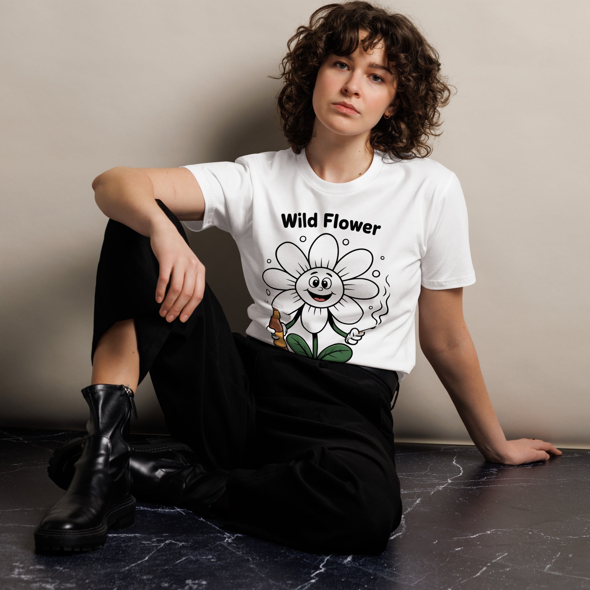 Wildflower Funny Unisex Premium Cotton Graphic T-Shirt | Gallory Hive