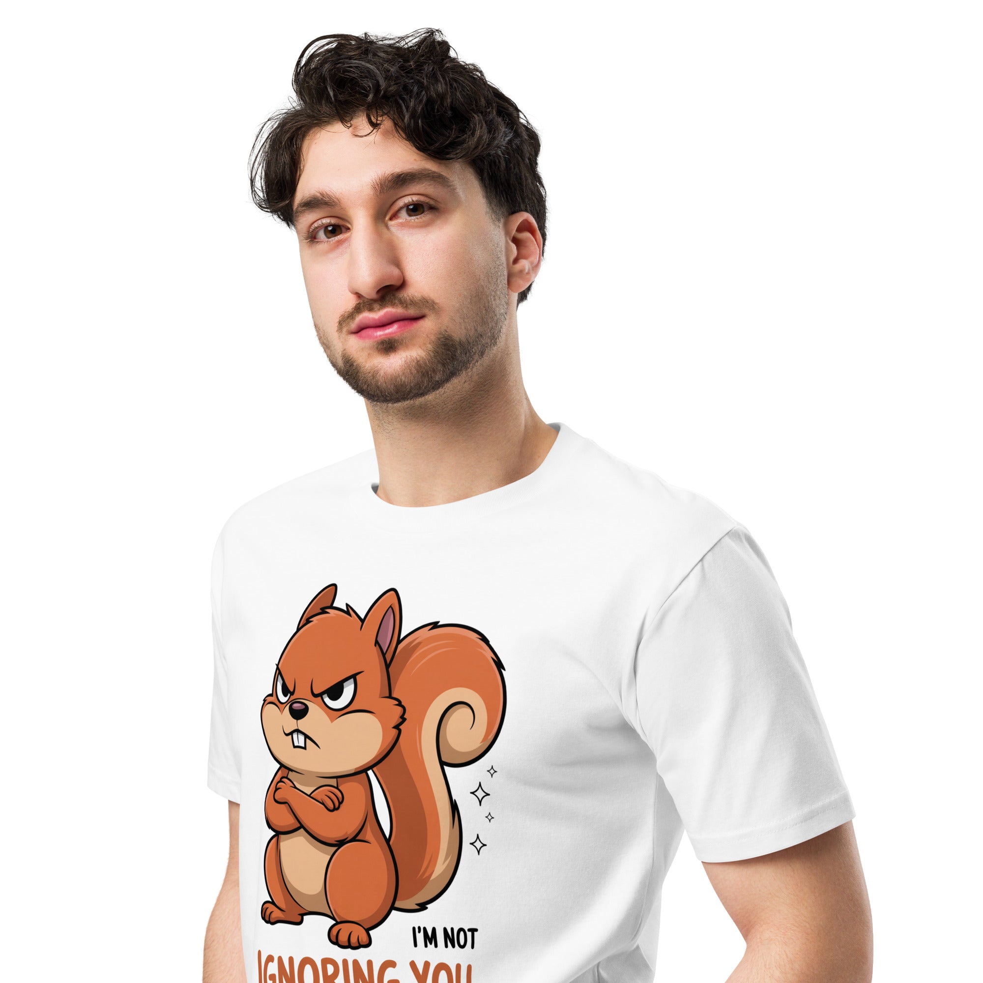 Ignoring You Funny Angry Squirrel Premium Cotton T-Shirt | Gallory Hive
