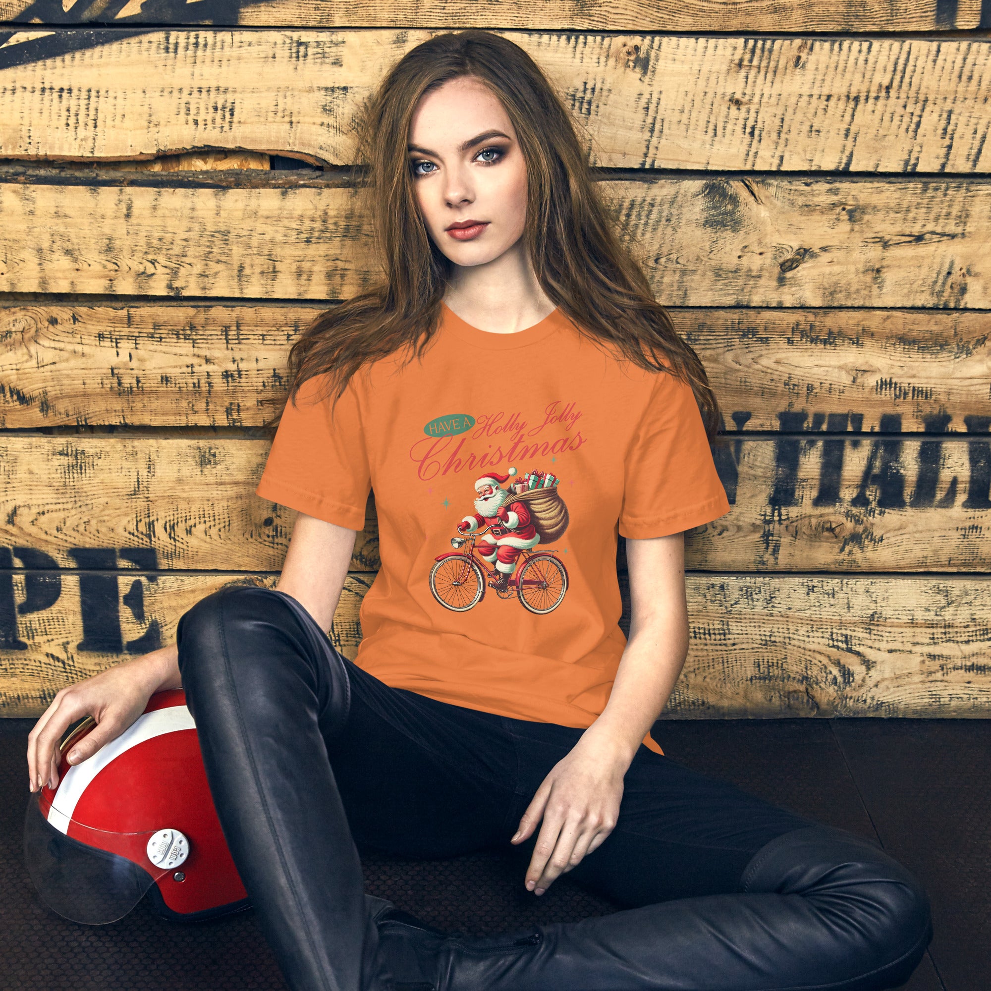 Retro Christmas Santa Bike T-Shirt | Gallory Hive
