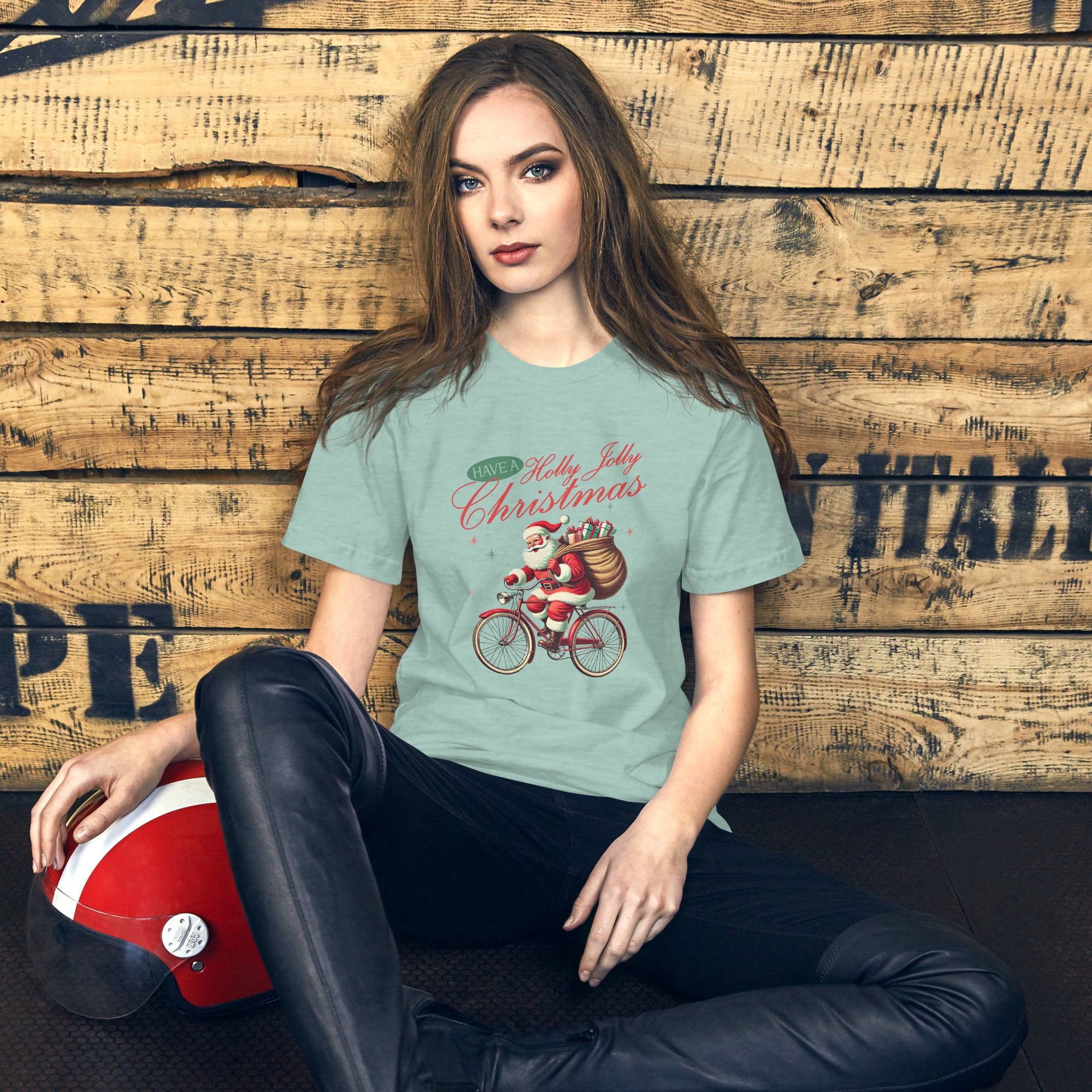 Retro Christmas Santa Bike T-Shirt | Gallory Hive
