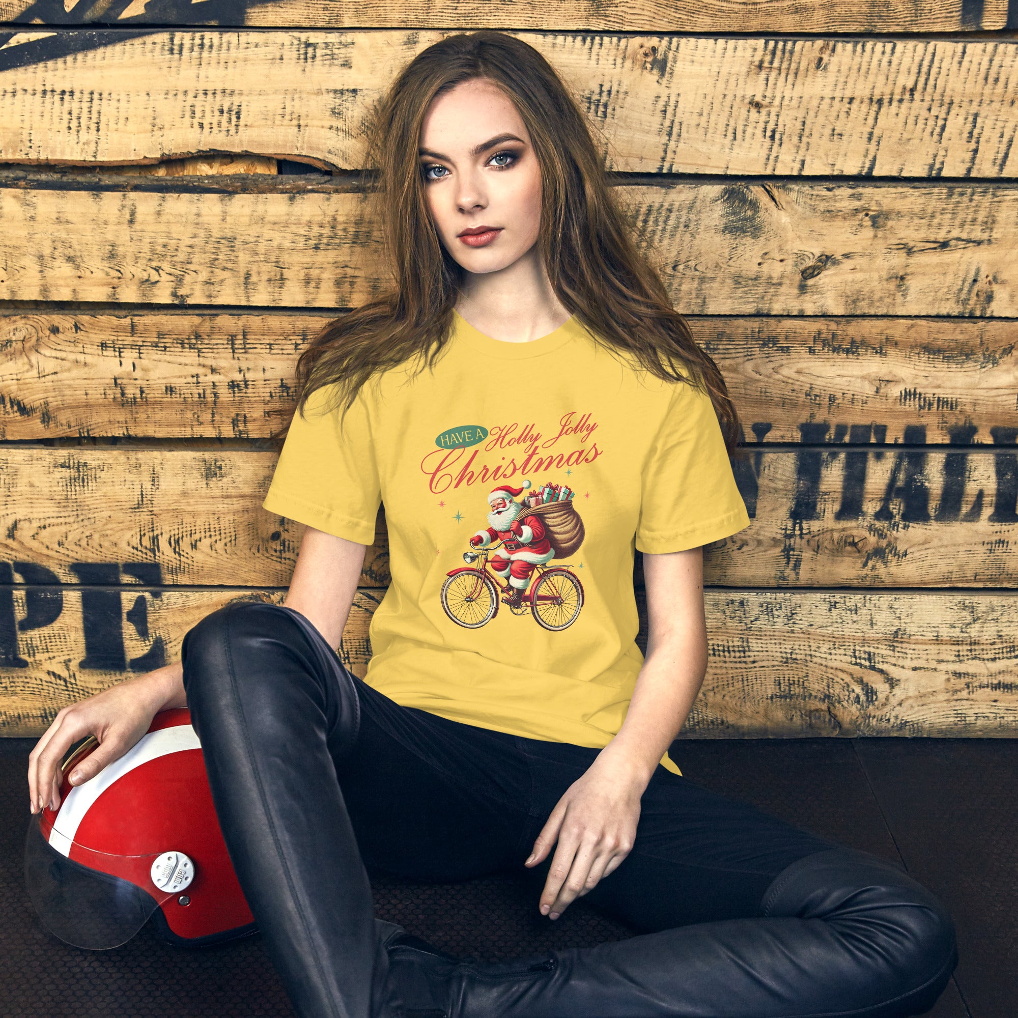 Retro Christmas Santa Bike T-Shirt | Gallory Hive