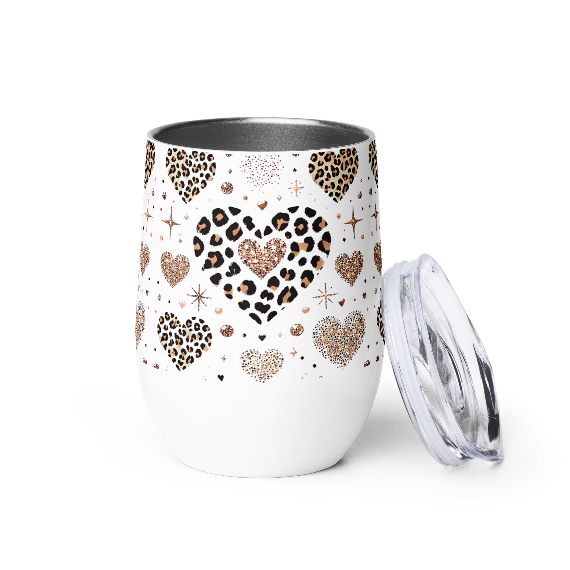 Leopard Heart Stainless Steel Wine tumbler | Gallory Hive
