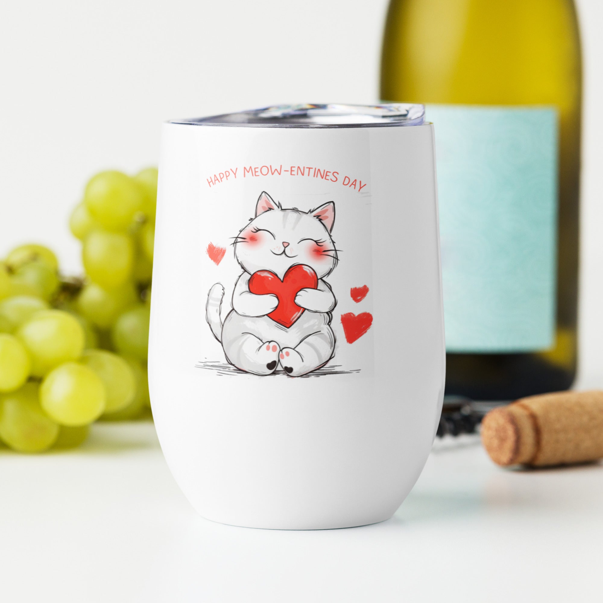 Valentine Cat Stainless Steel Tumbler | Gallory Hive