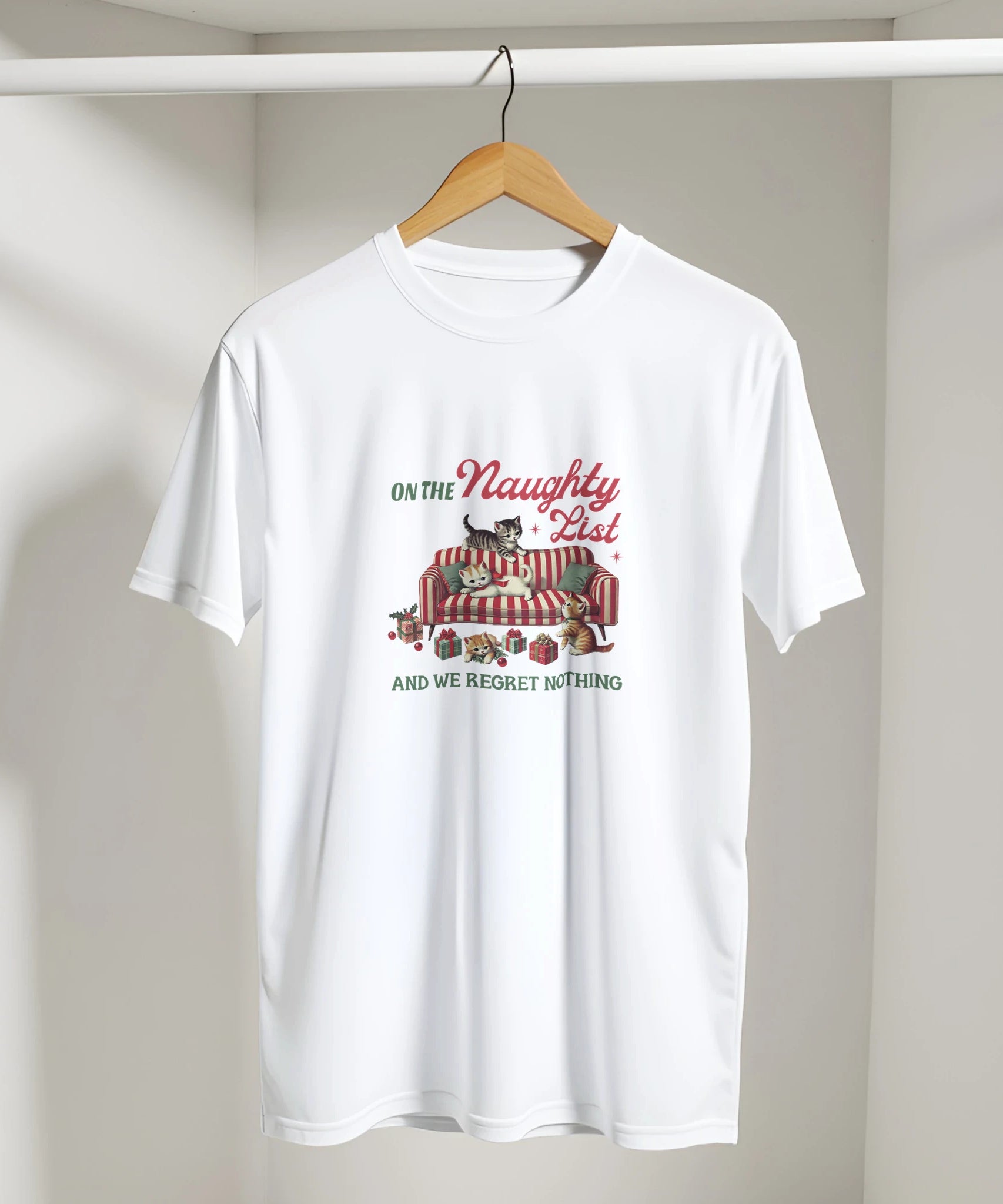 Retro Naughty Kittens Christmas Tee | Gallory Hive