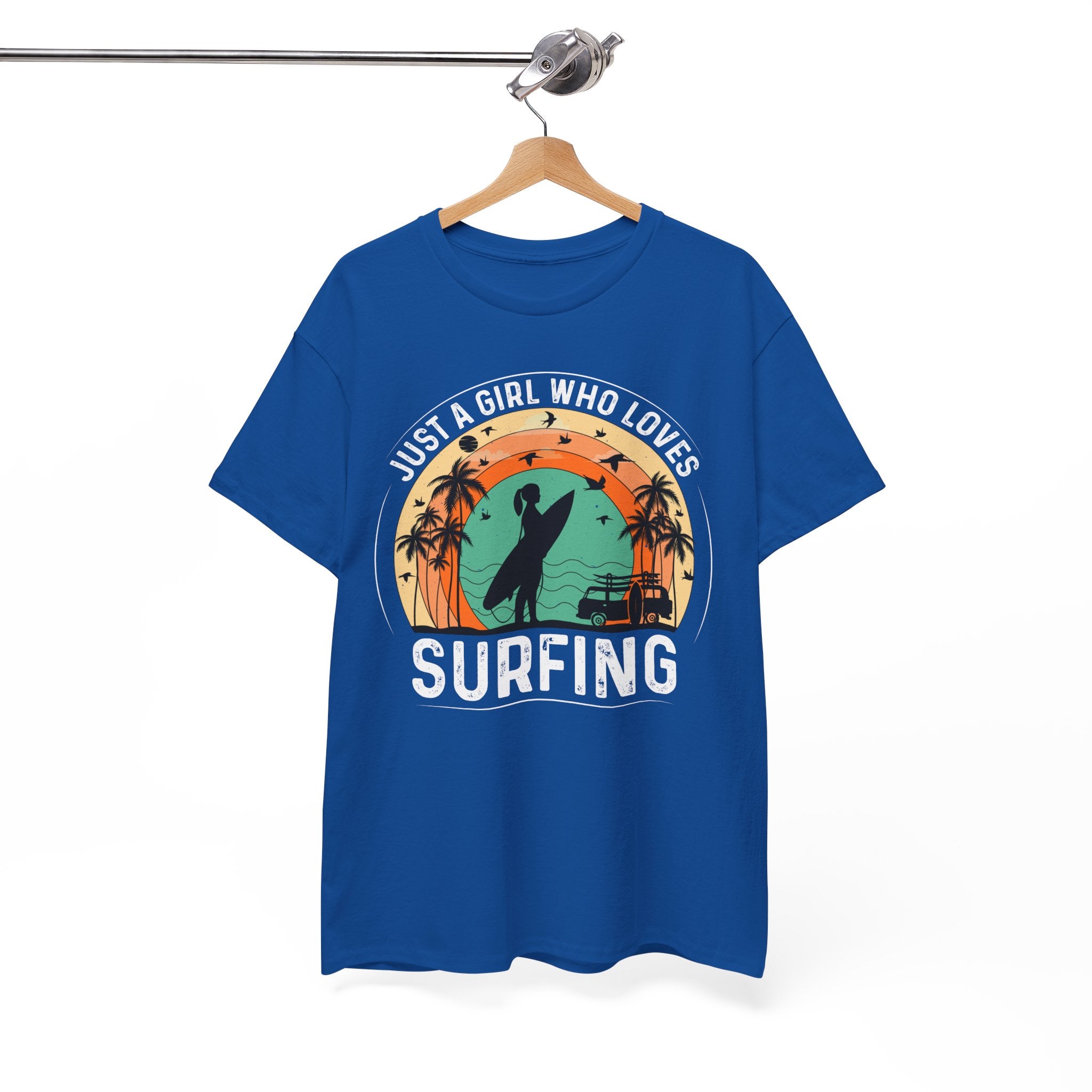 Beach Girl Surfing Retro Tee