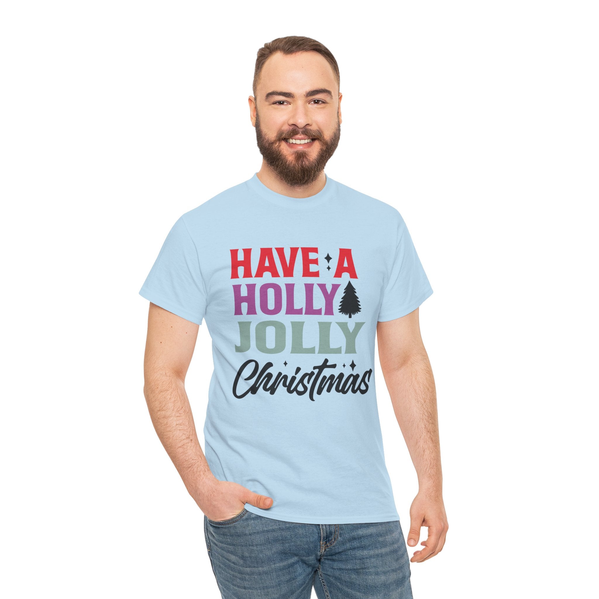 Festive Holly Jolly Christmas Graphic Tee | Gallory Hive