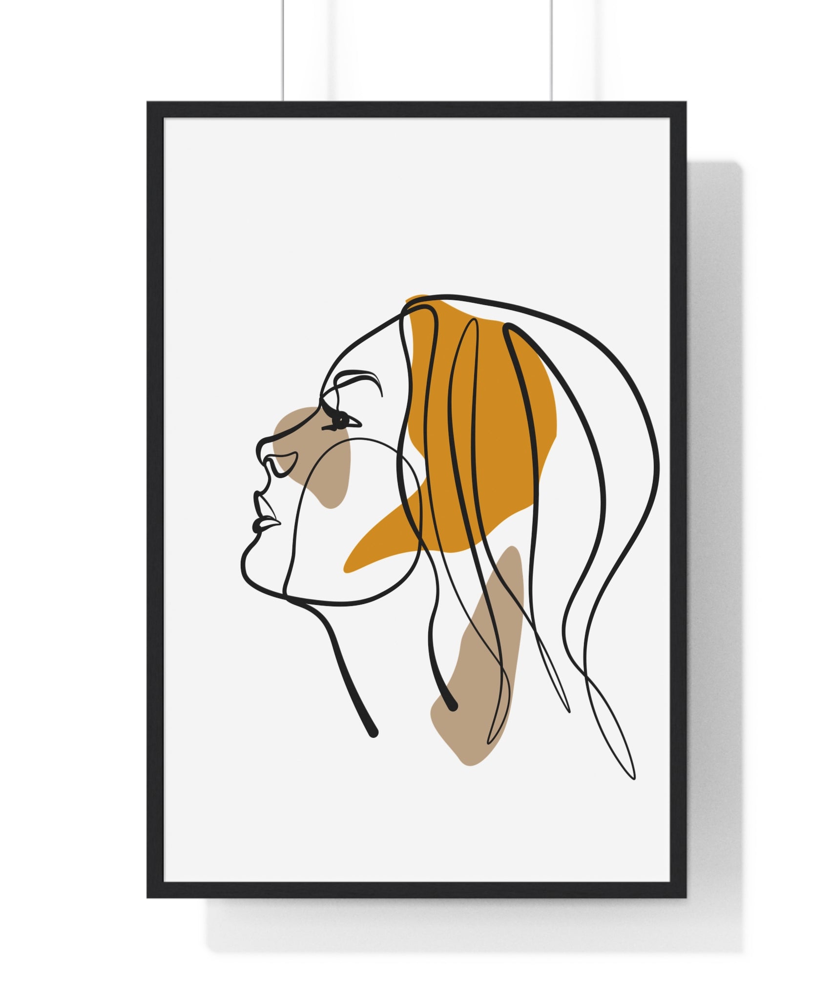 Abstract Woman Face Art – Framed Minimalist Print | Gallory Hive