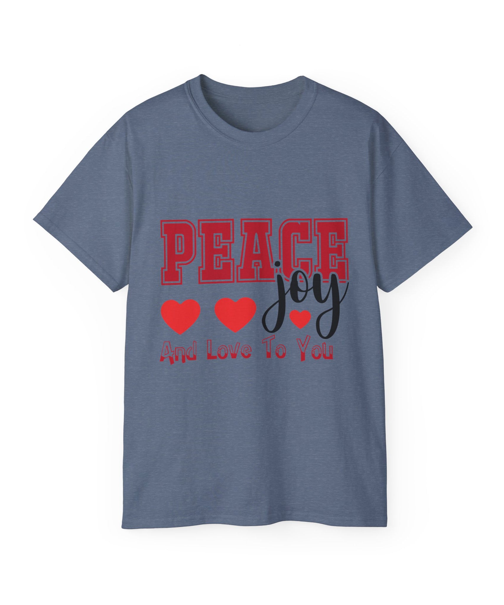 Peace, Joy & Love Retro Christmas T-Shirt | Gallory Hive