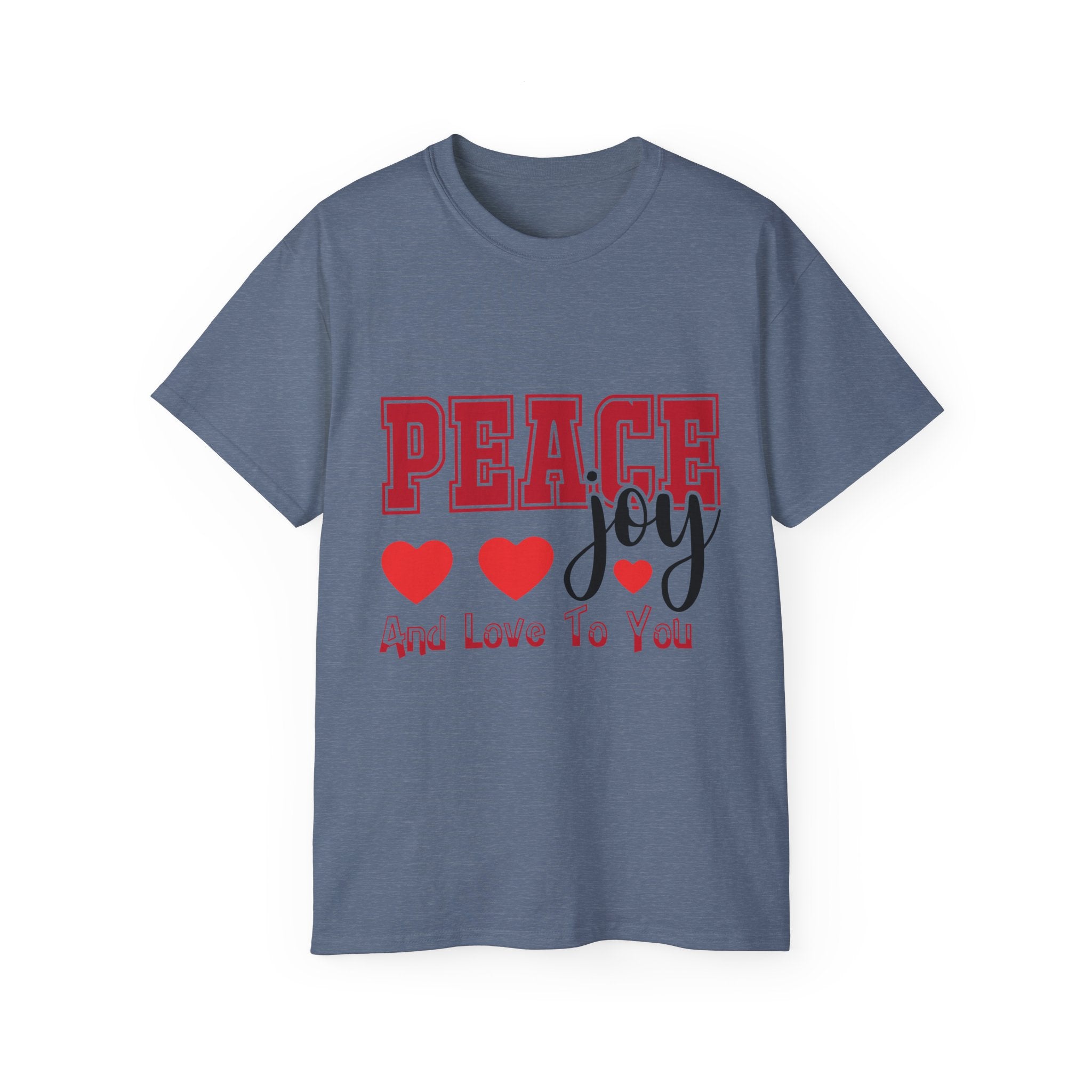 Peace, Joy & Love Retro Christmas T-Shirt | Gallory Hive