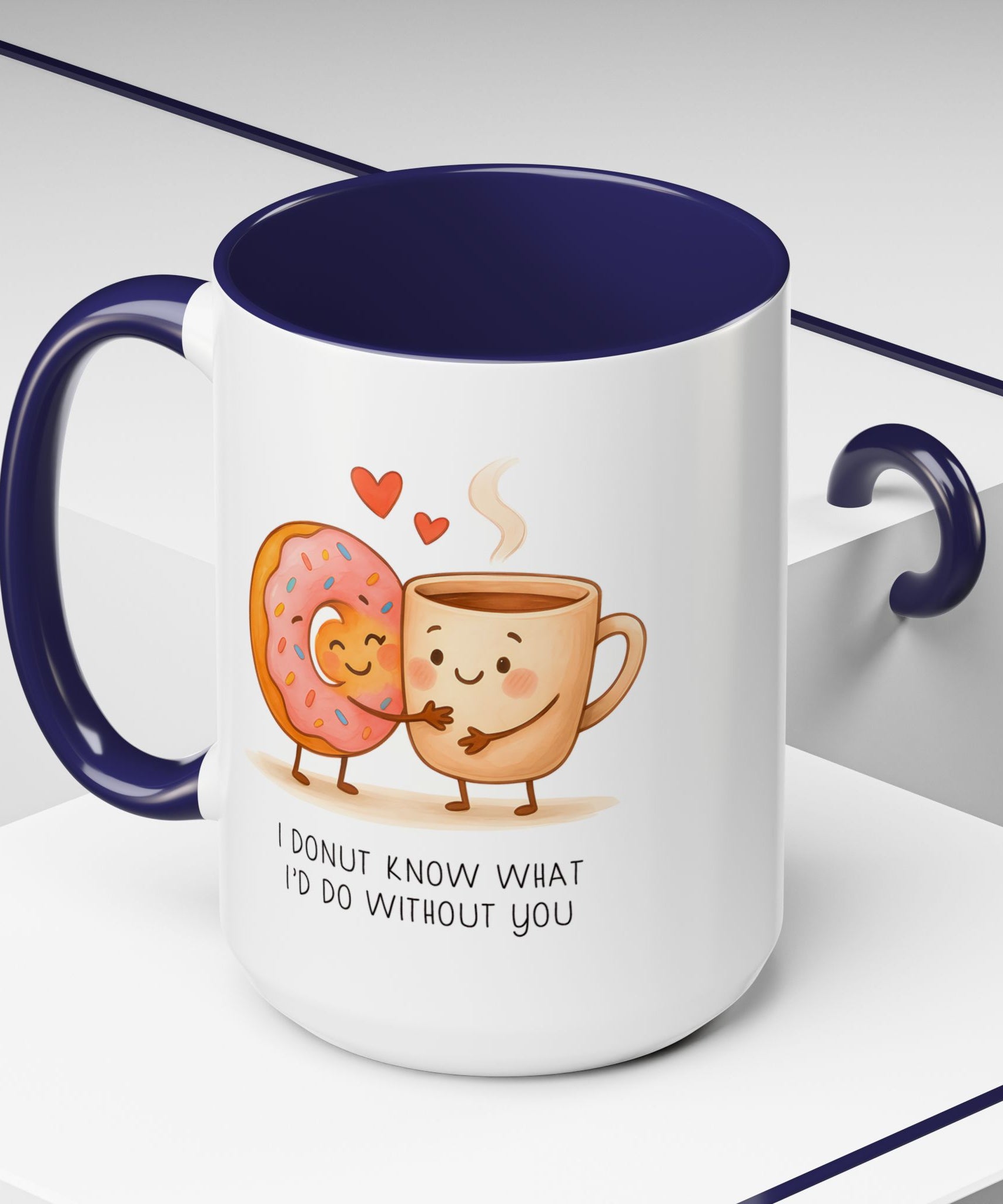 Cute Donut and Coffee Love Ceramic Mug | Gallory Hive