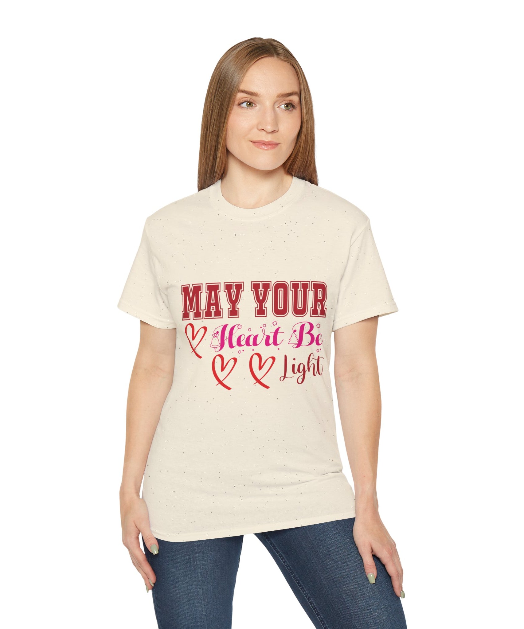 May Your Heart Be Light Christmas T-Shirt | Gallory Hive