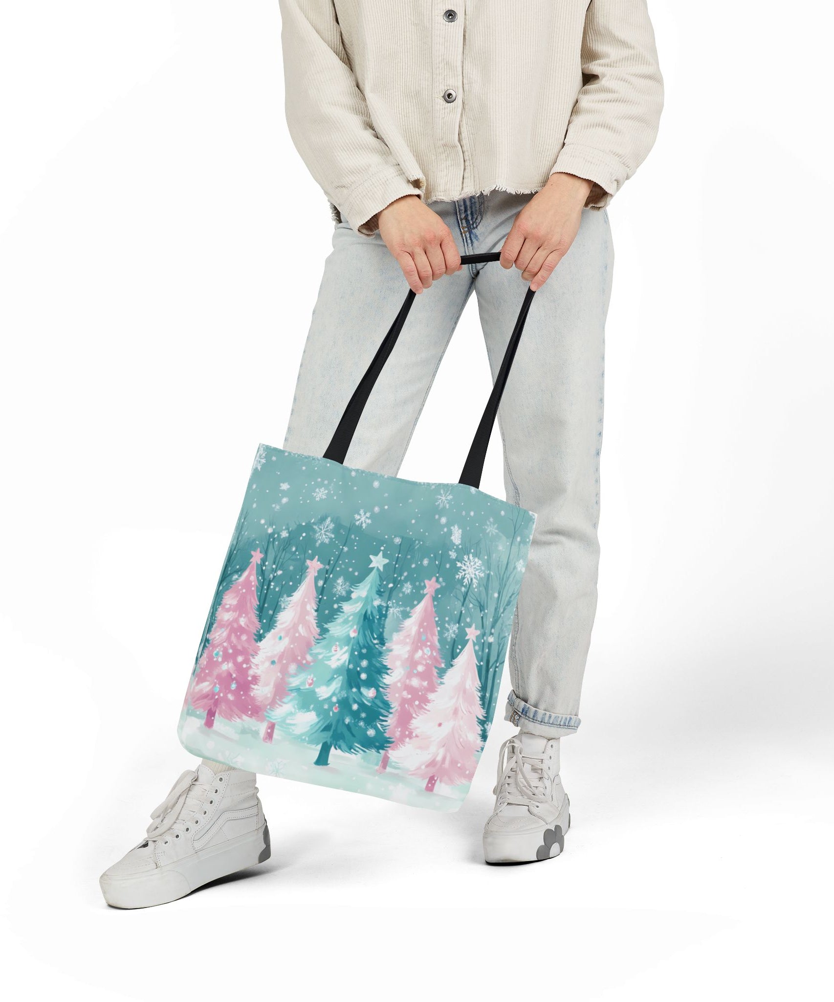 Winter Palm Trees Canvas Polyester Tote Bag