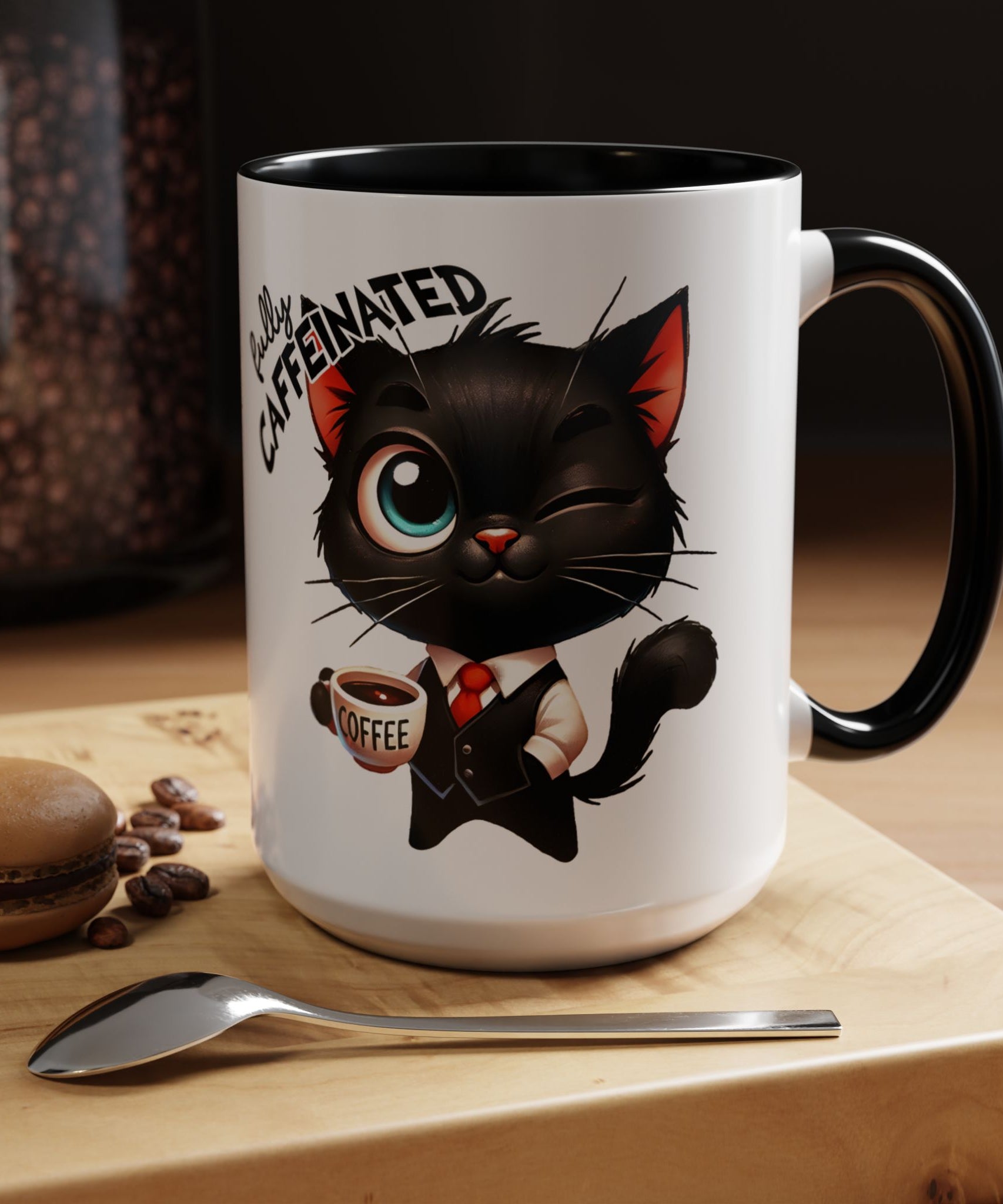Cute Black Cat Accent Coffee Mug  Gallory Hive