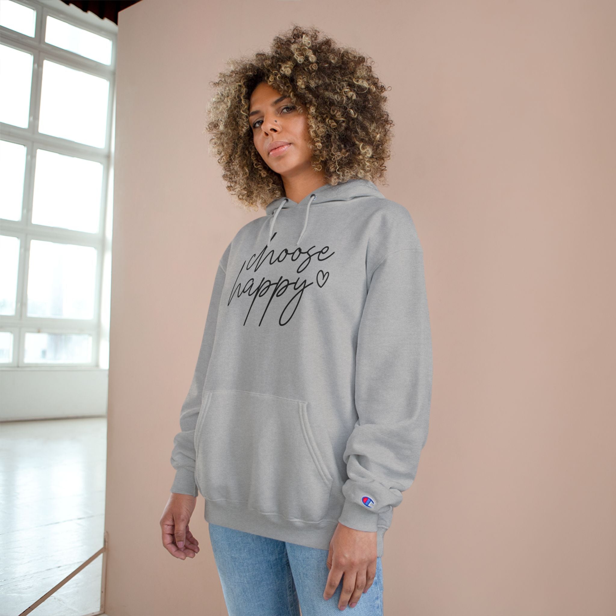 Unisex Hoodie – Choose Happy Minimalist Print