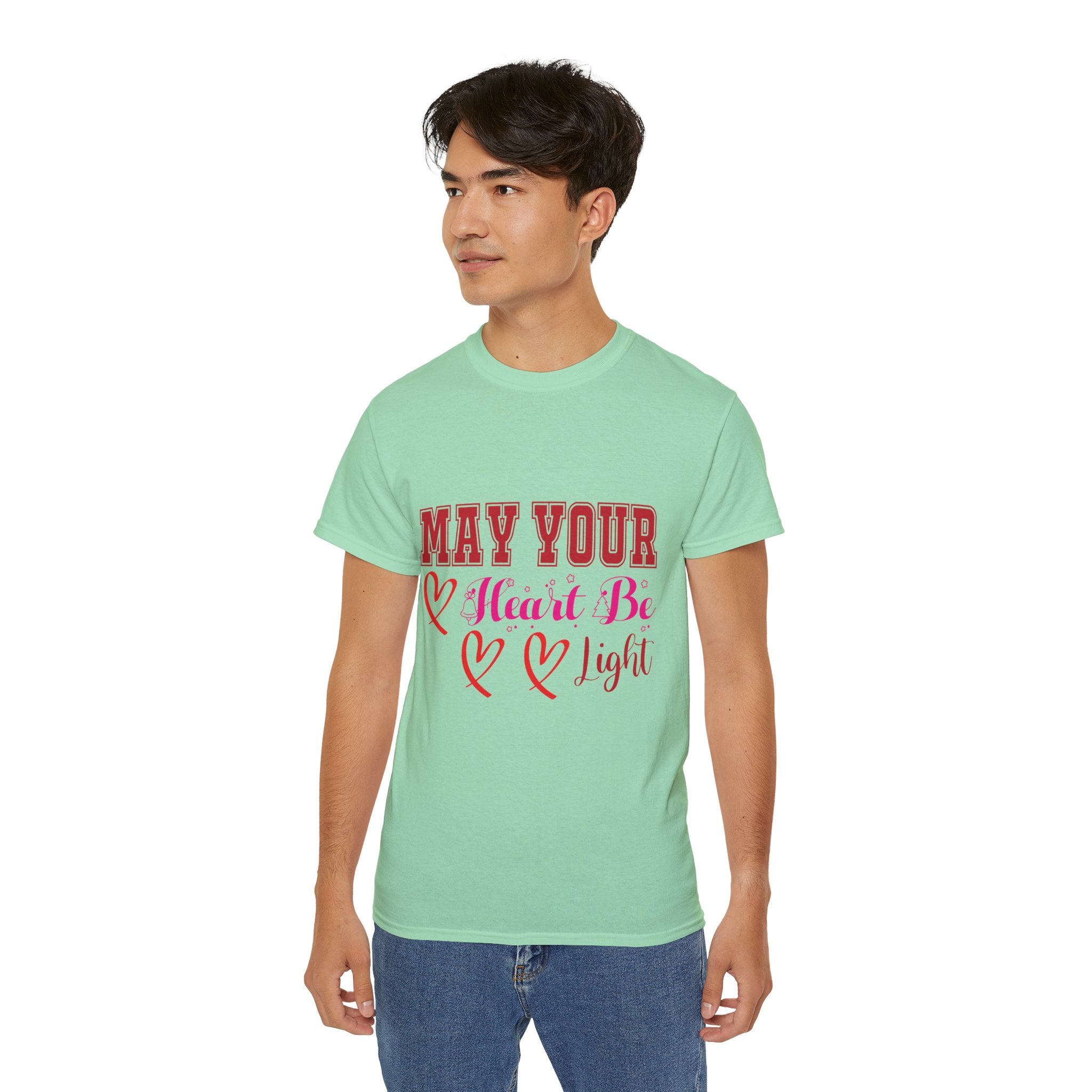 May Your Heart Be Light Christmas T-Shirt | Gallory Hive