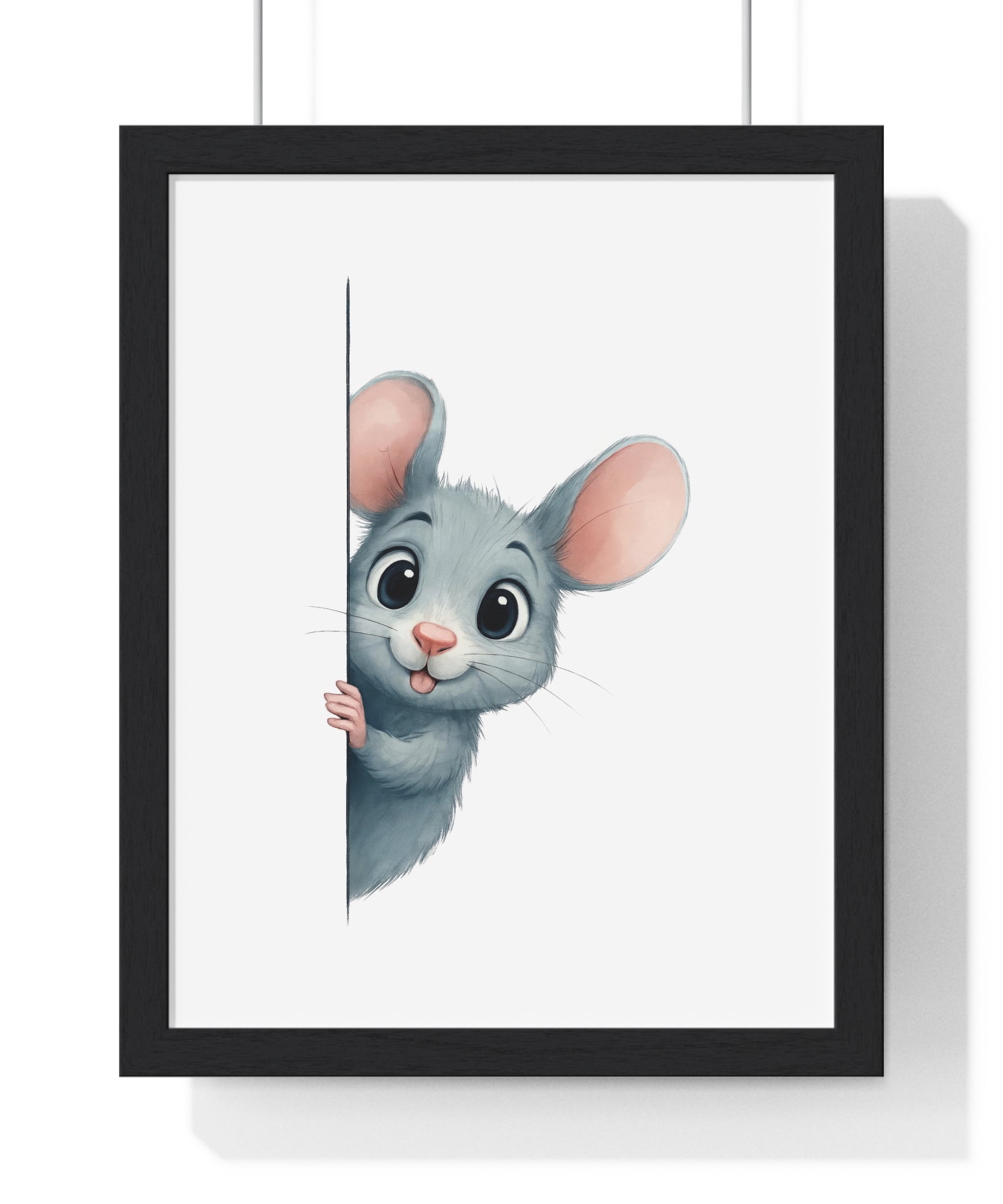 Peekaboo Mouse – Wooden Frame Wall Art