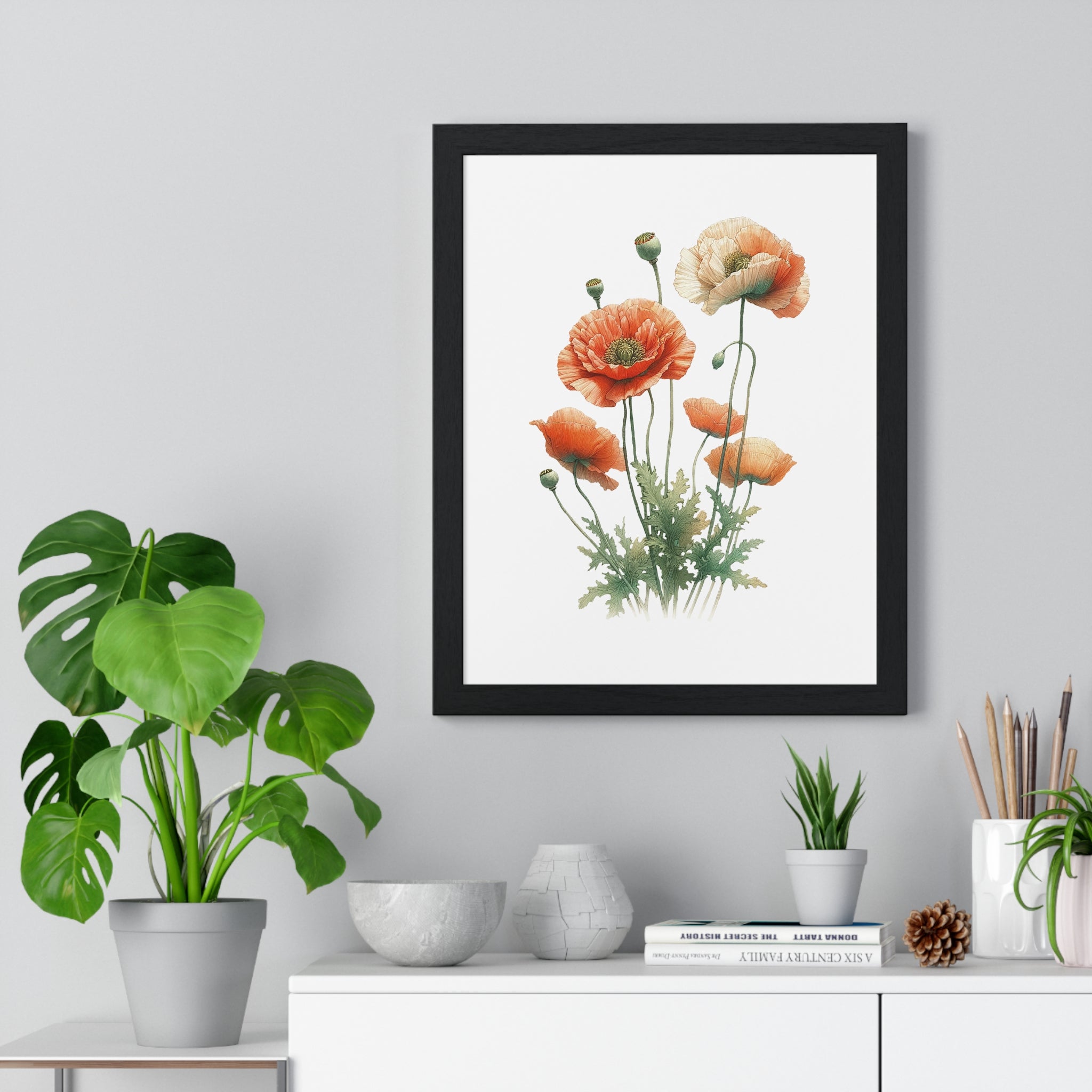 August Birth Flower Wall Art – Poppy Framed Print | Gallory Hive