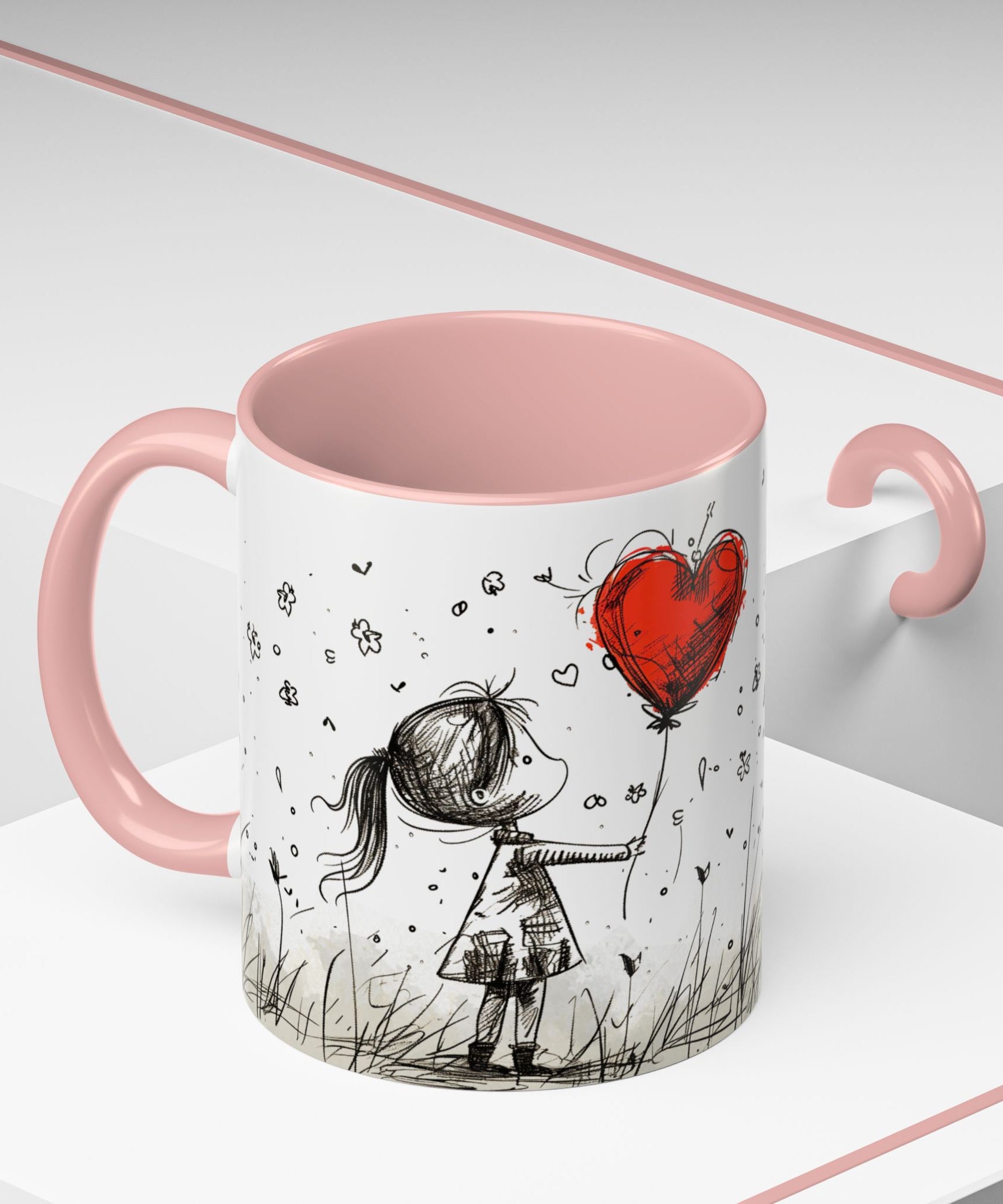 Love Heart Sketch Ceramic Coffee Mug | Gallory Hive