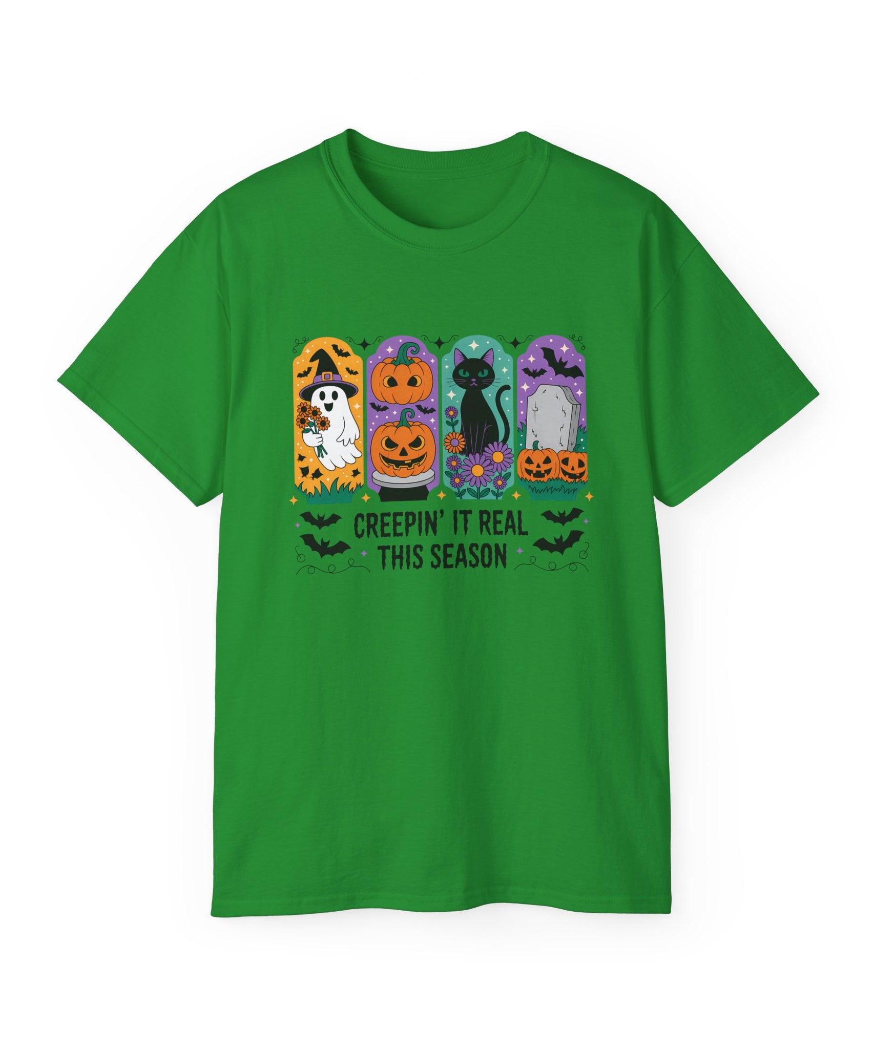 Halloween Vibes Ghost & Pumpkin Tee