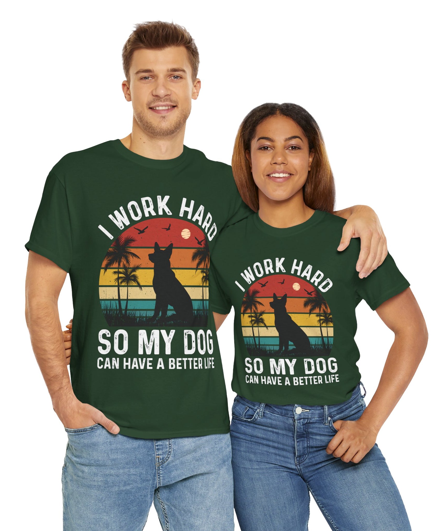 Retro Dog Lover Tee - Work Hard for My Pet