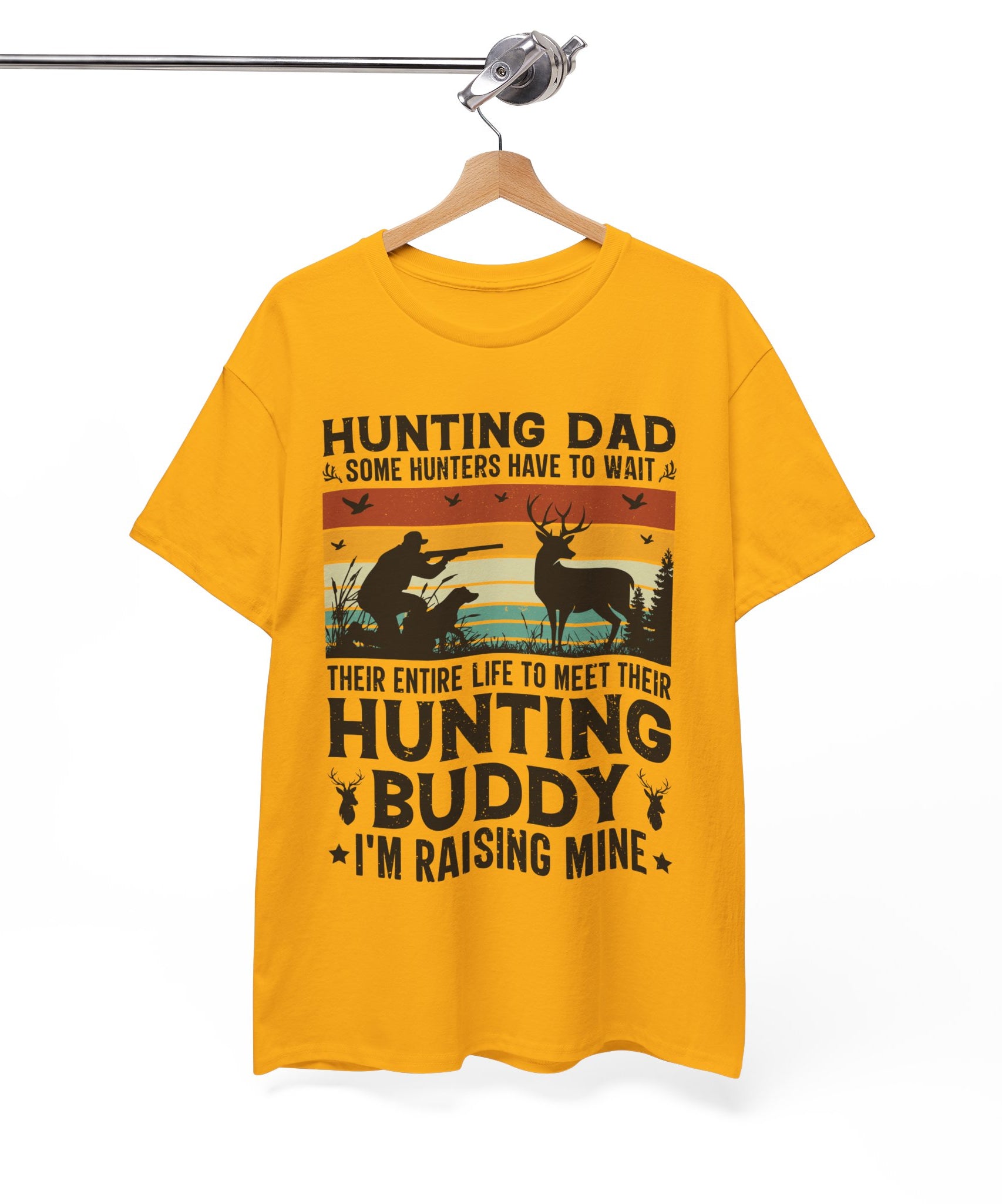 Retro Hunter Tee – Dog, Deer & Rifle Scene | Gallory Hive