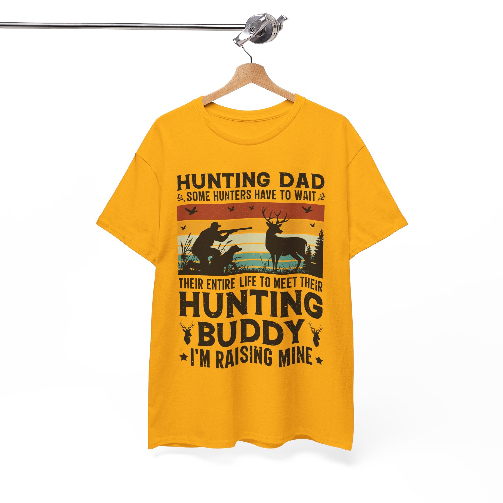 Retro Hunter Tee – Dog, Deer & Rifle Scene | Gallory Hive