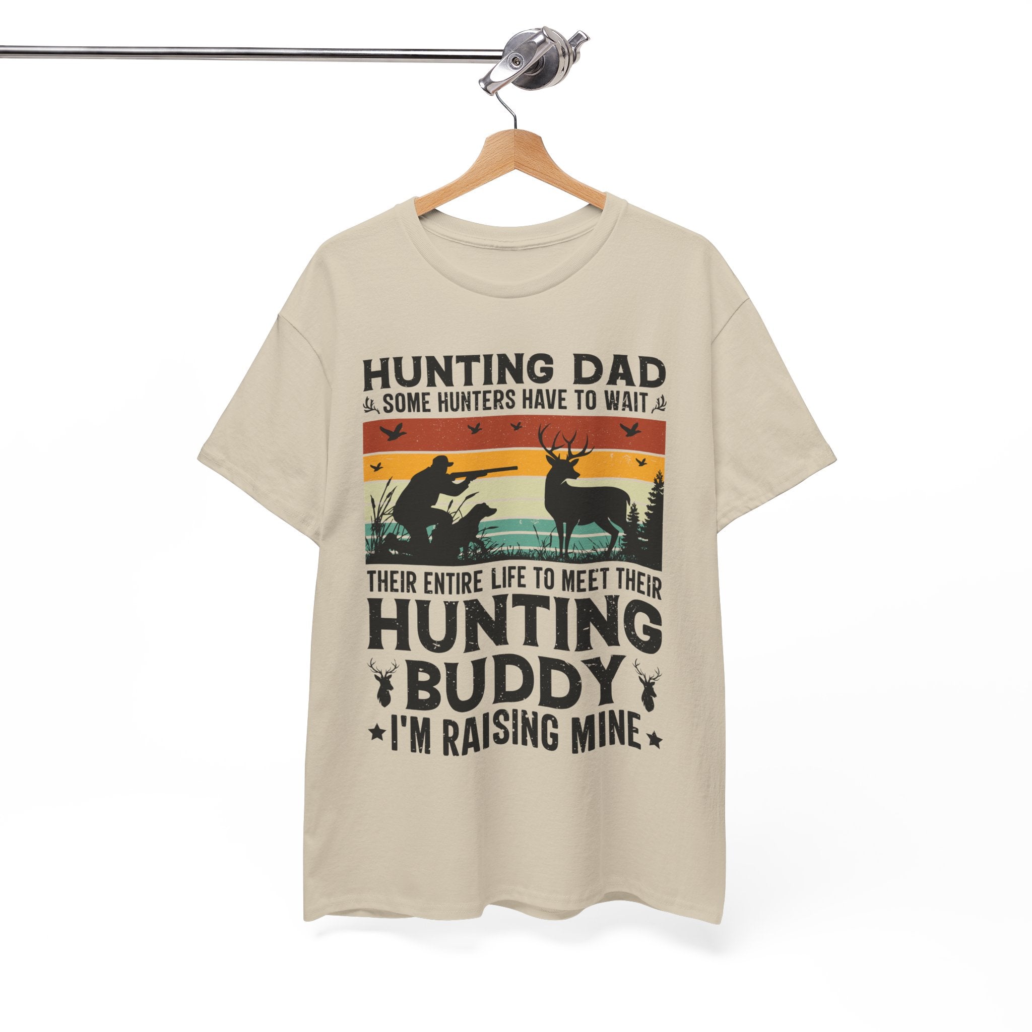 Retro Hunter Tee – Dog, Deer & Rifle Scene