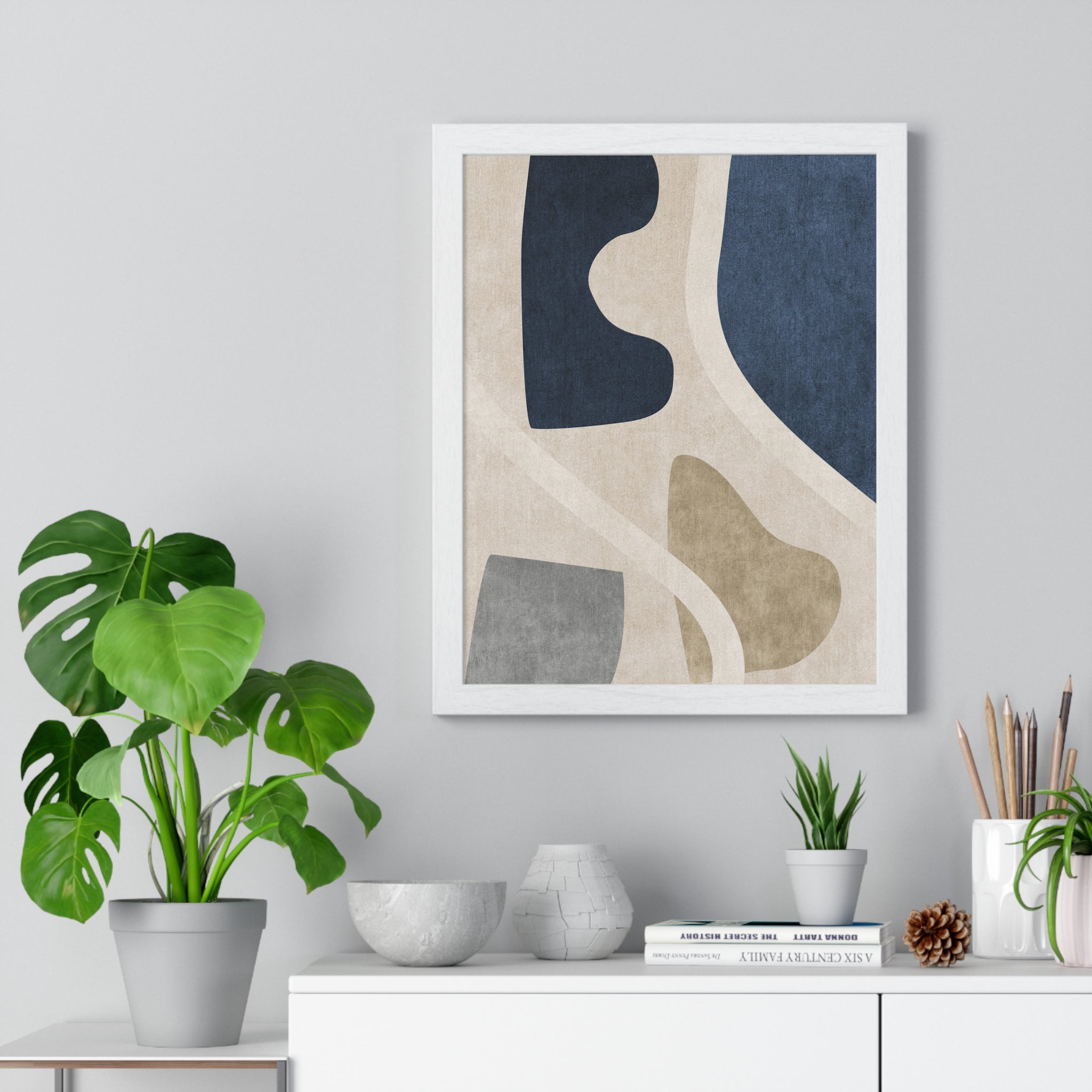 Leaf Geometric Abstract Premium Wooden Framed Poster