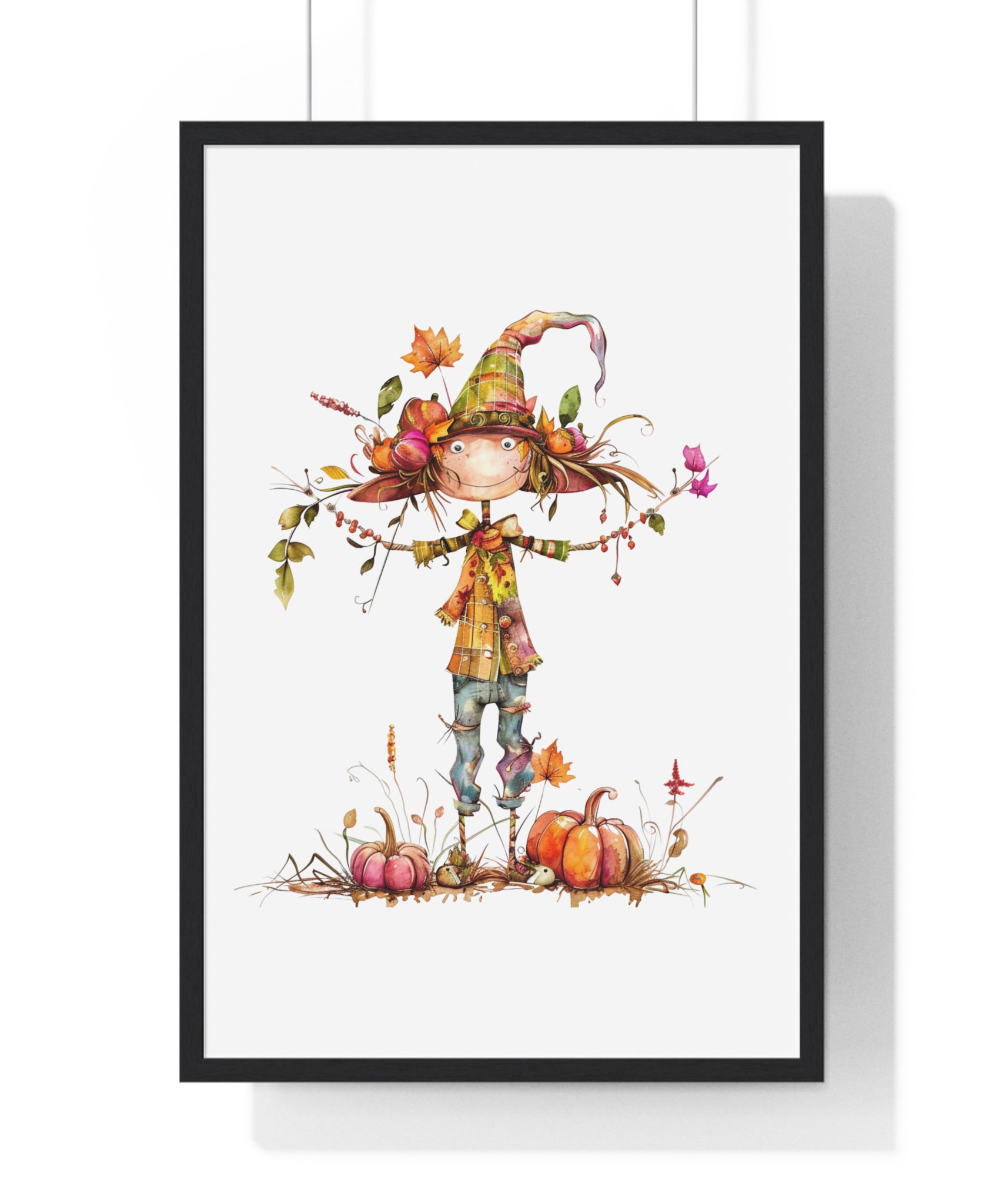Autumn Scarecrow Wooden Framed Wall Art | Gallory Hive