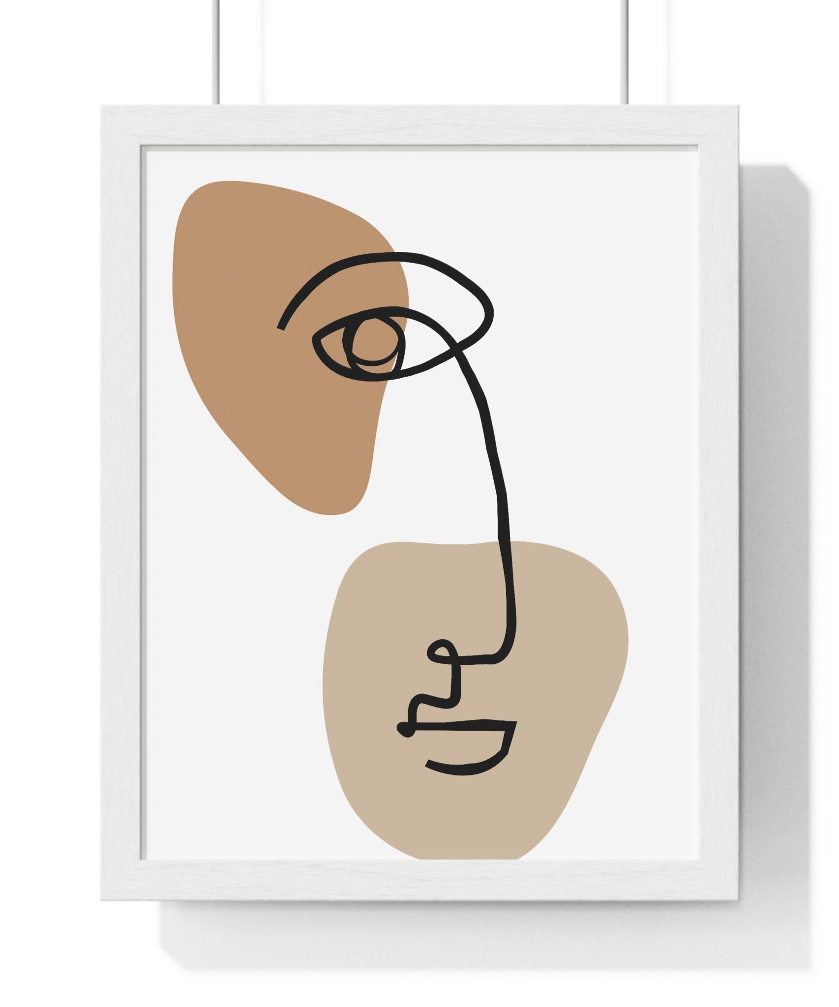 Abstract Face Line Drawing – Wood Frame Poster | Gallory Hive