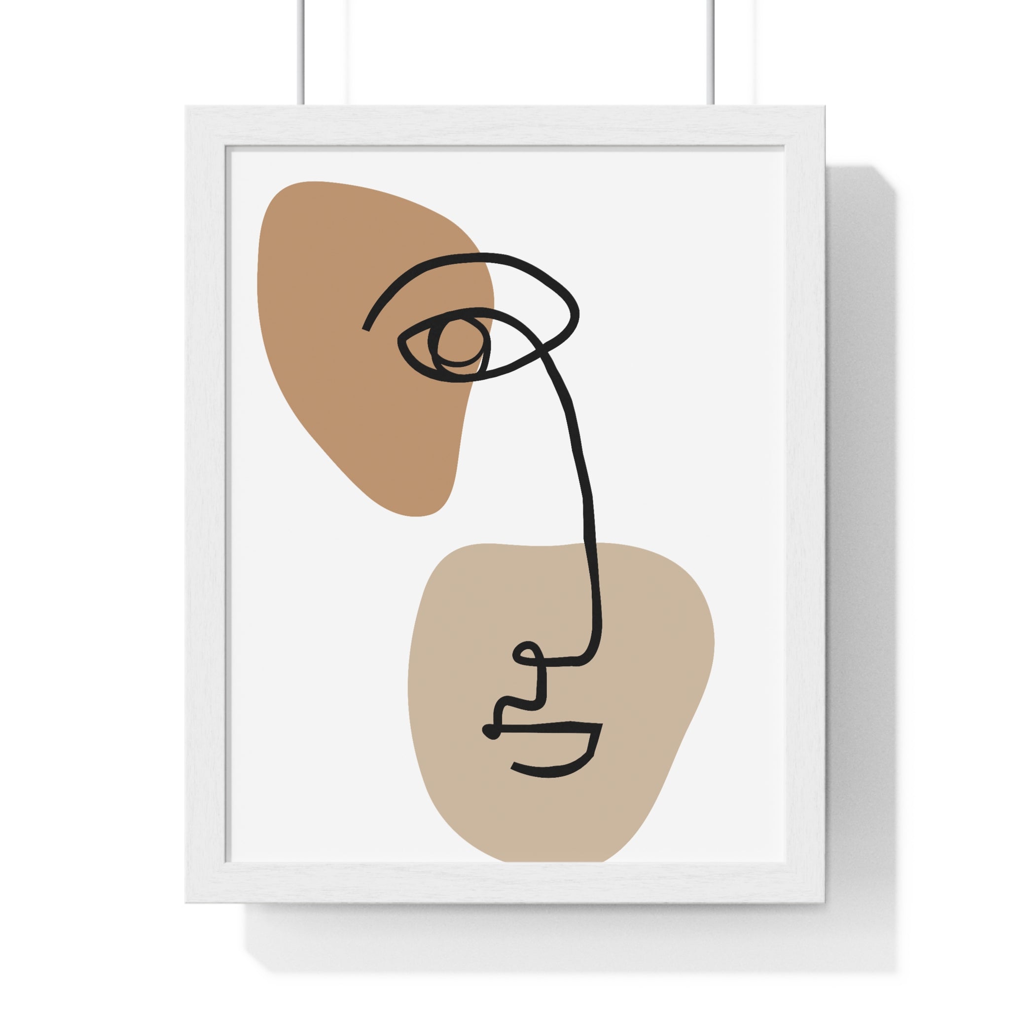 Abstract Face Line Drawing – Wood Frame Poster | Gallory Hive