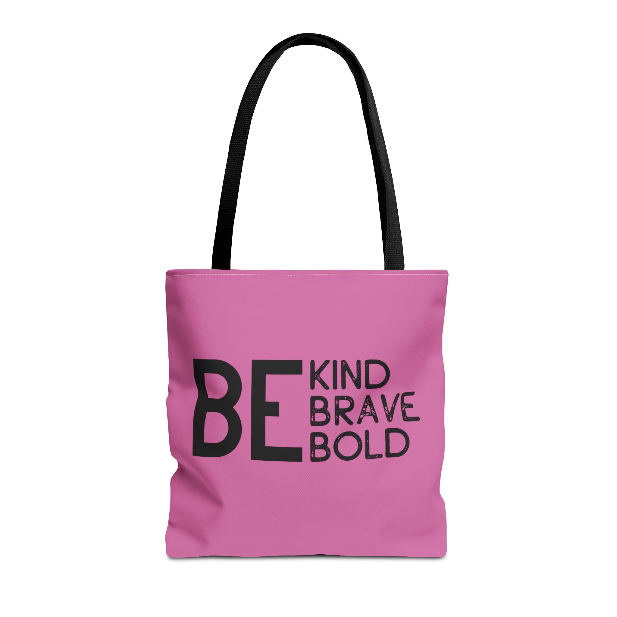 Inspirational Tote Bag - Be Kind Brave Bold - Eco-Friendly Carryall - Light Pink