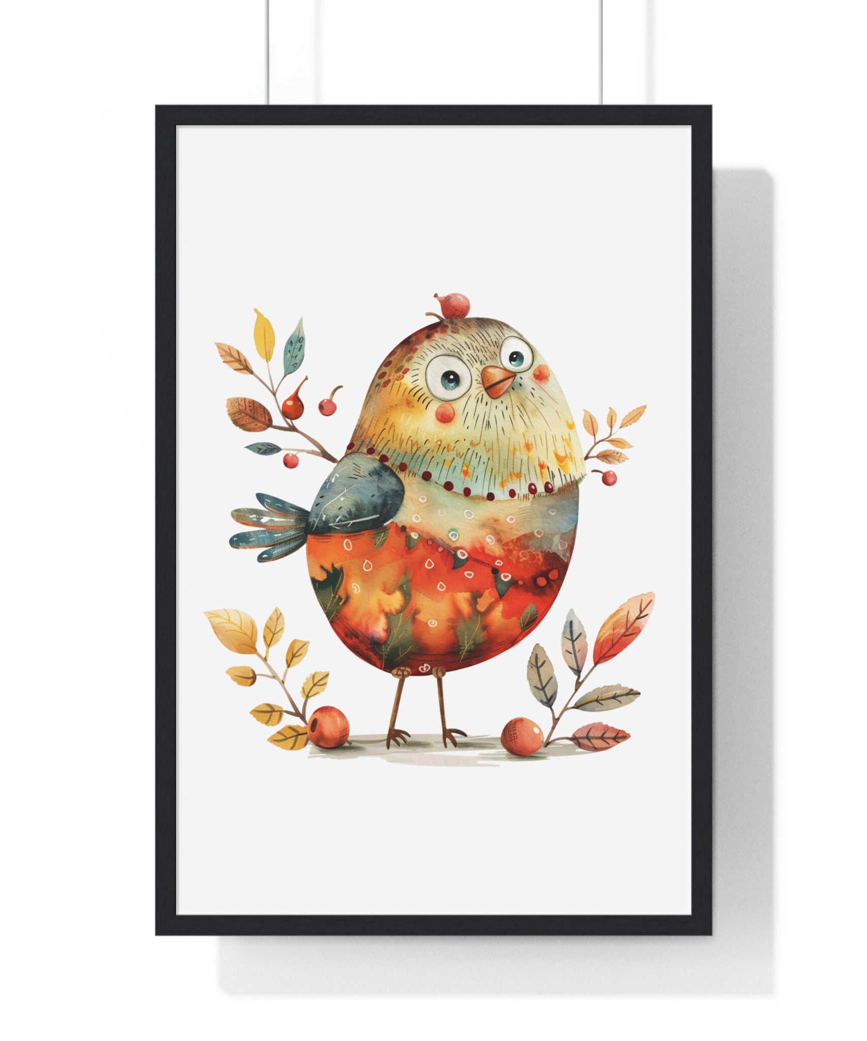 Wood Framed Wall Art – Berry Bright Bird | Gallory Hive