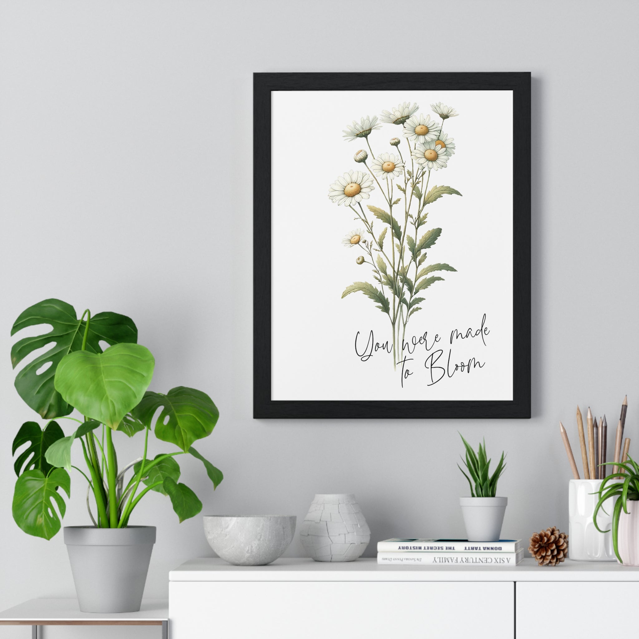 Framed April Flower Art – Daisy Wall Decor | Gallory Hive