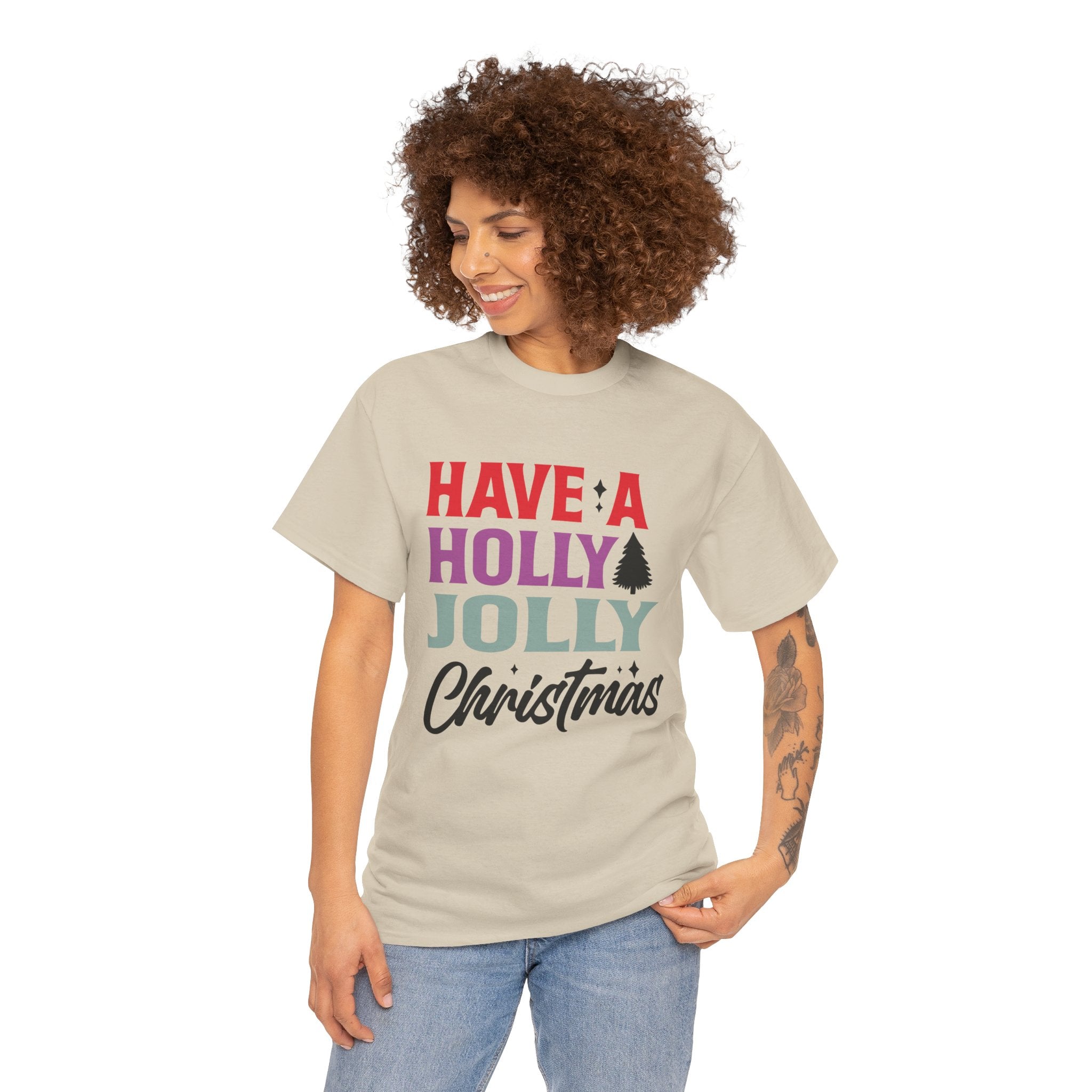 Festive Holly Jolly Christmas Graphic Tee | Gallory Hive