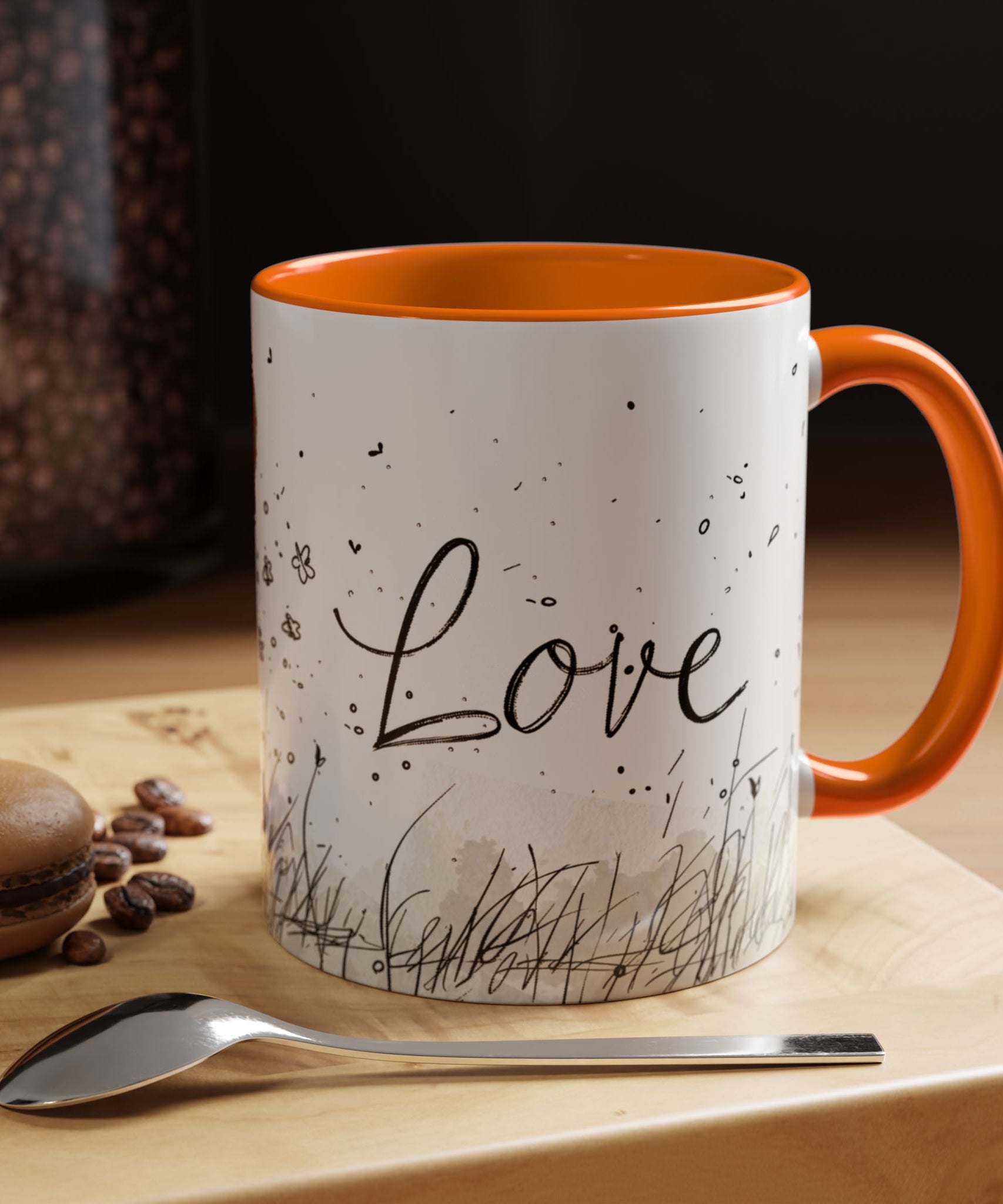 Love Heart Sketch Ceramic Coffee Mug | Gallory Hive