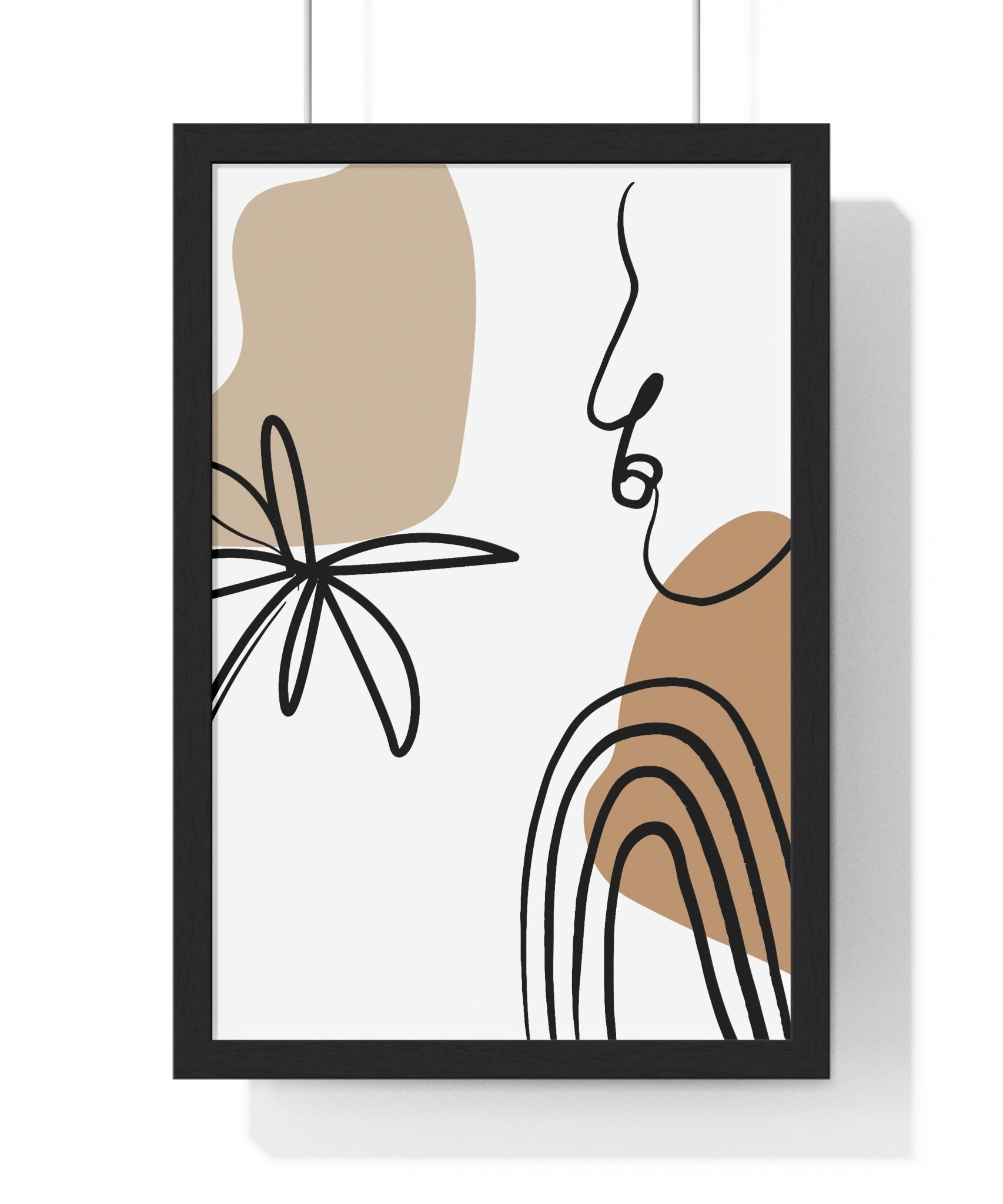 Abstract Face & Floral Art – Wooden Framed Poster | Gallory Hive
