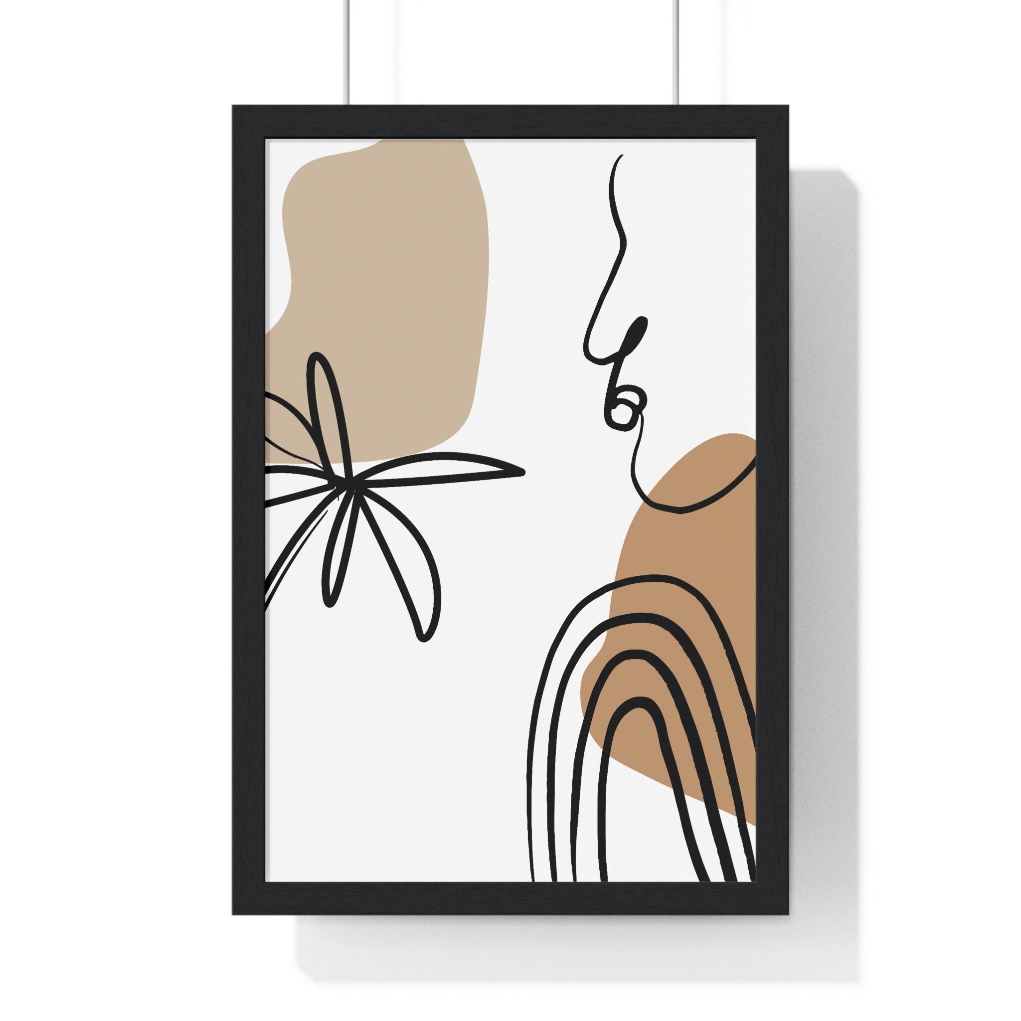 Abstract Face & Floral Art – Wooden Framed Poster | Gallory Hive