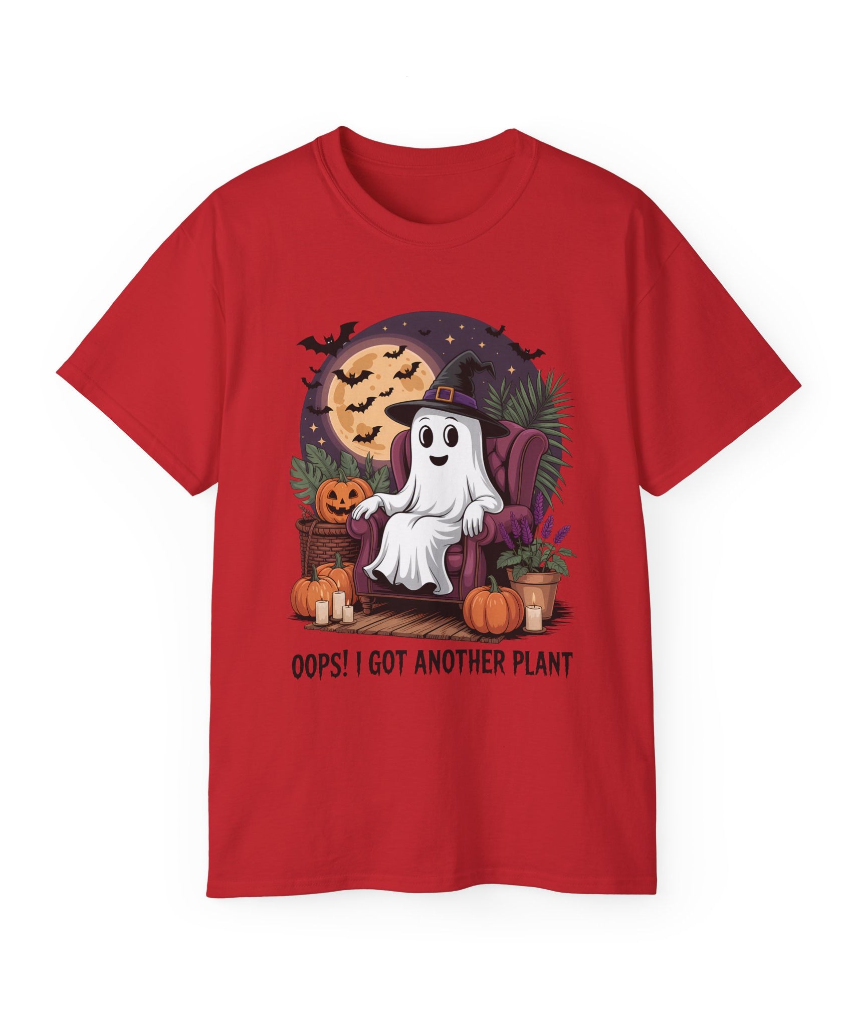 Halloween Plant Ghost Tee - Spooky Witch Design | Gallory Hive