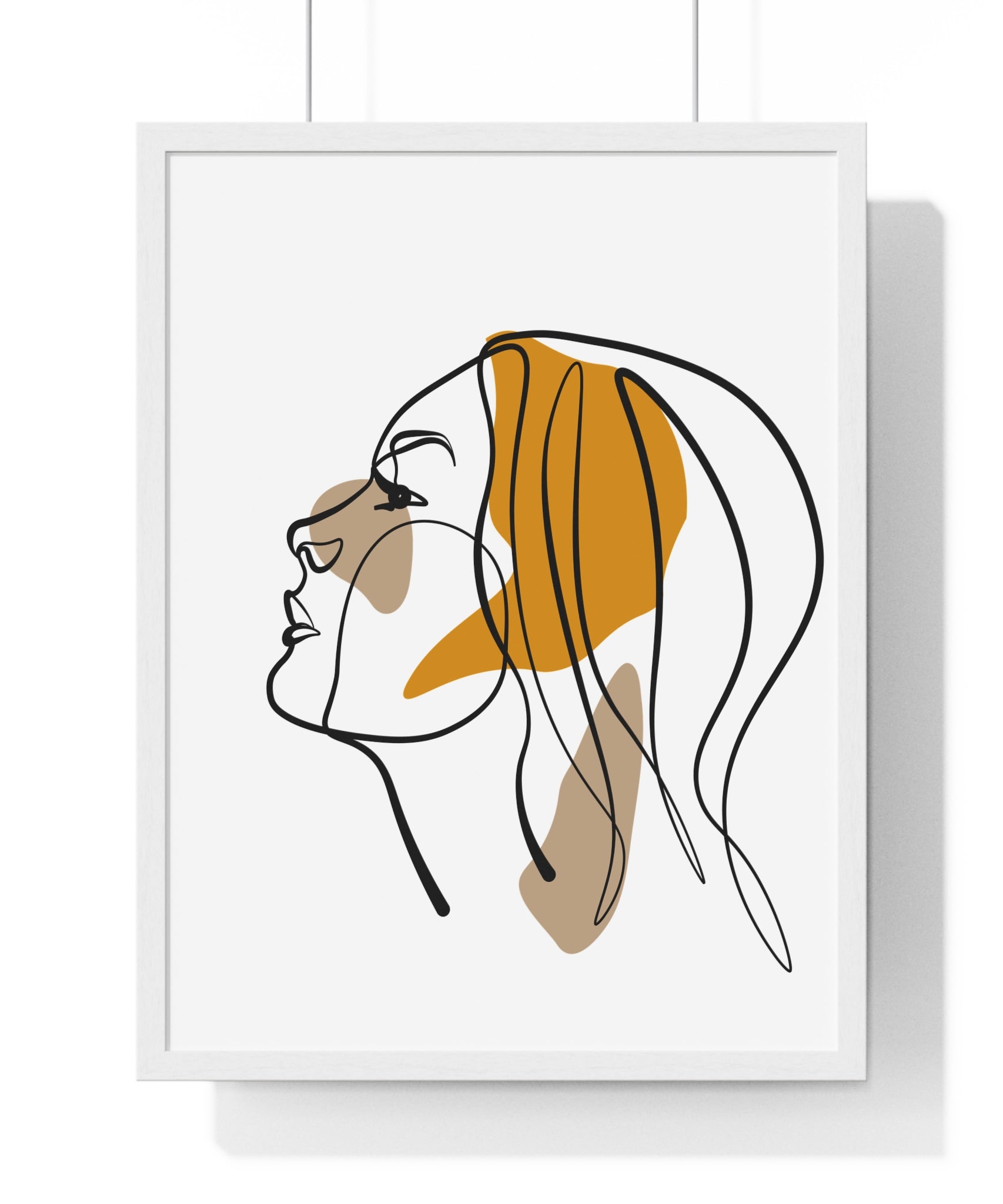 Abstract Woman Face Art – Framed Minimalist Print | Gallory Hive
