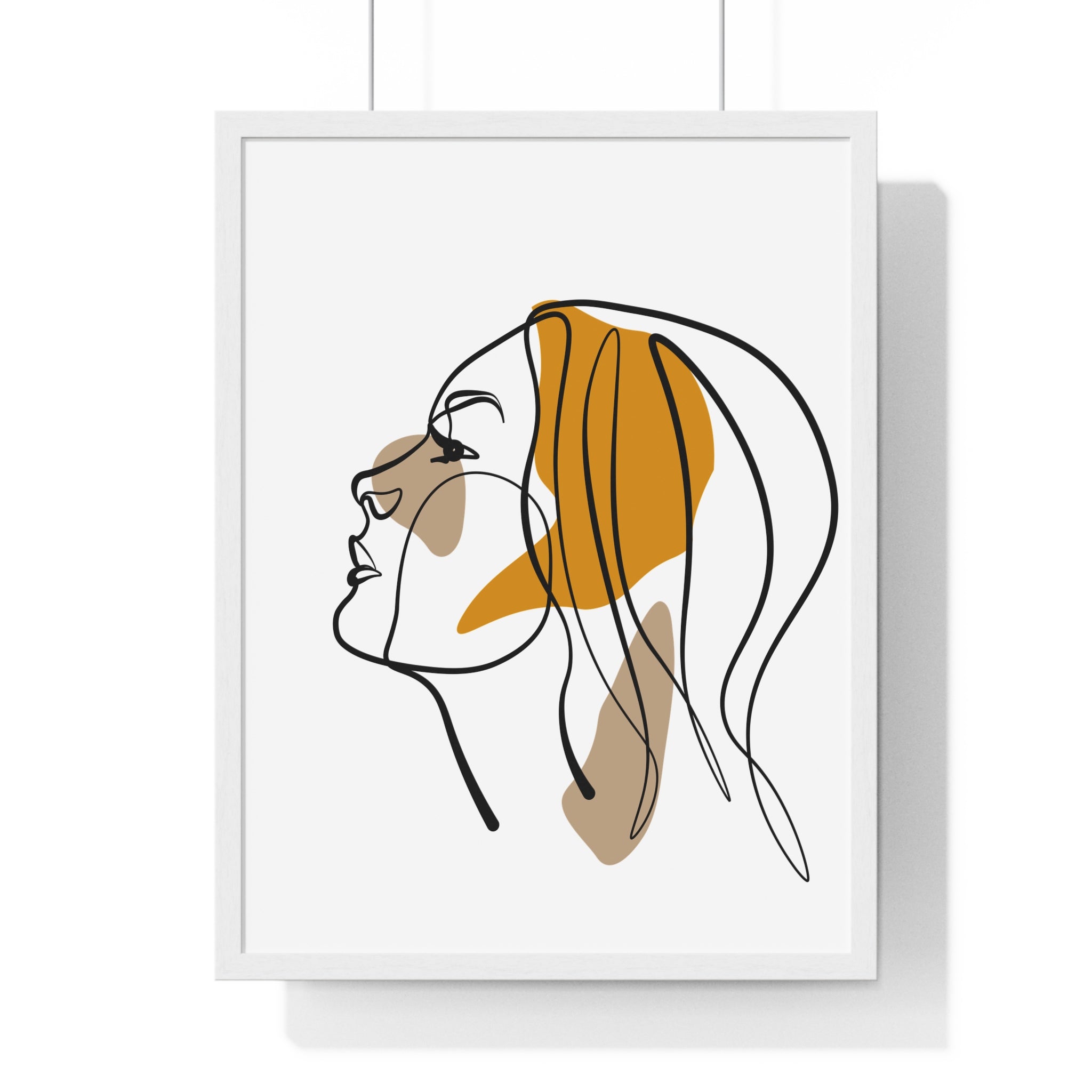 Abstract Woman Face Art – Framed Minimalist Print | Gallory Hive