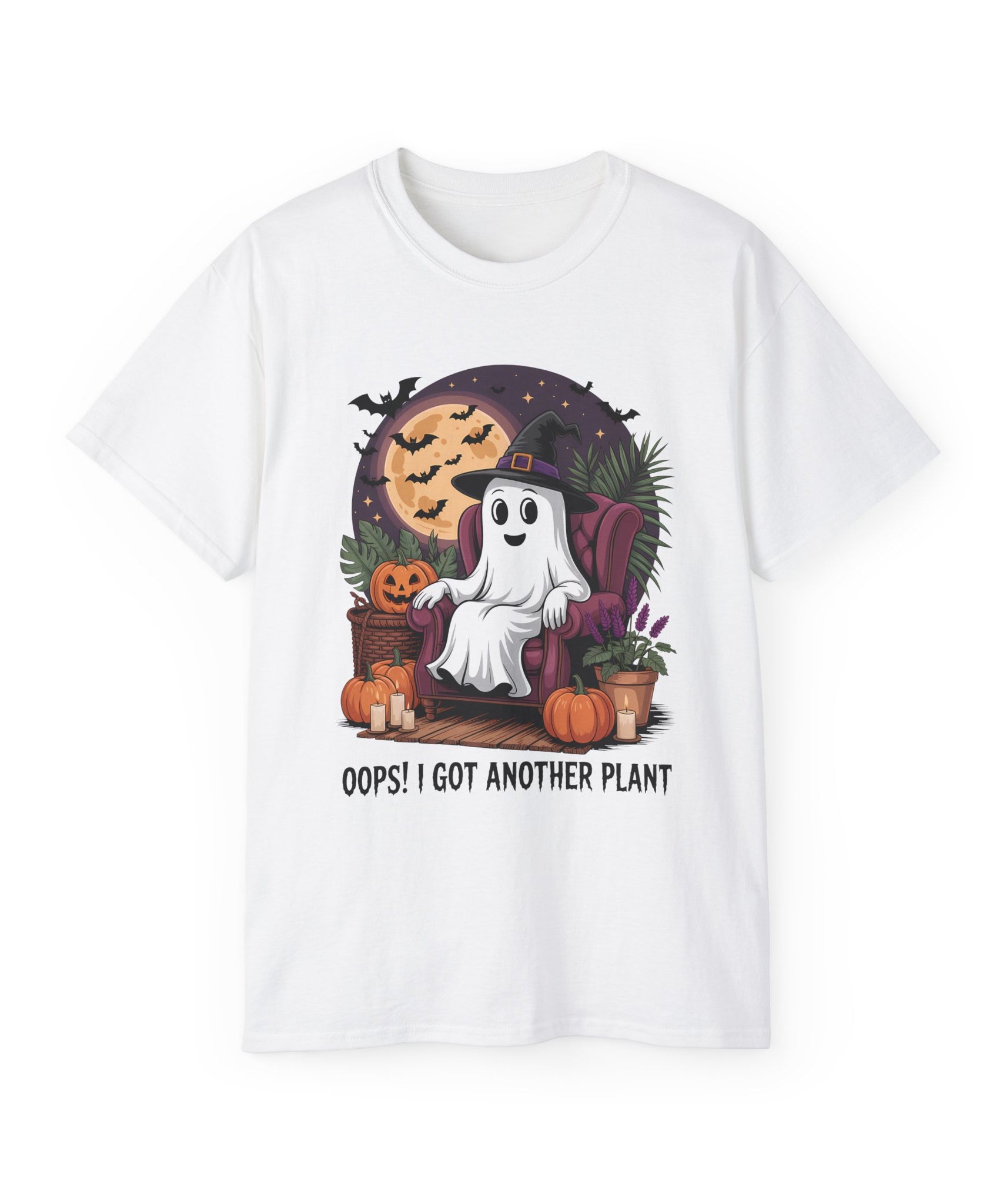 Halloween Plant Ghost Tee - Spooky Witch Design | Gallory Hive