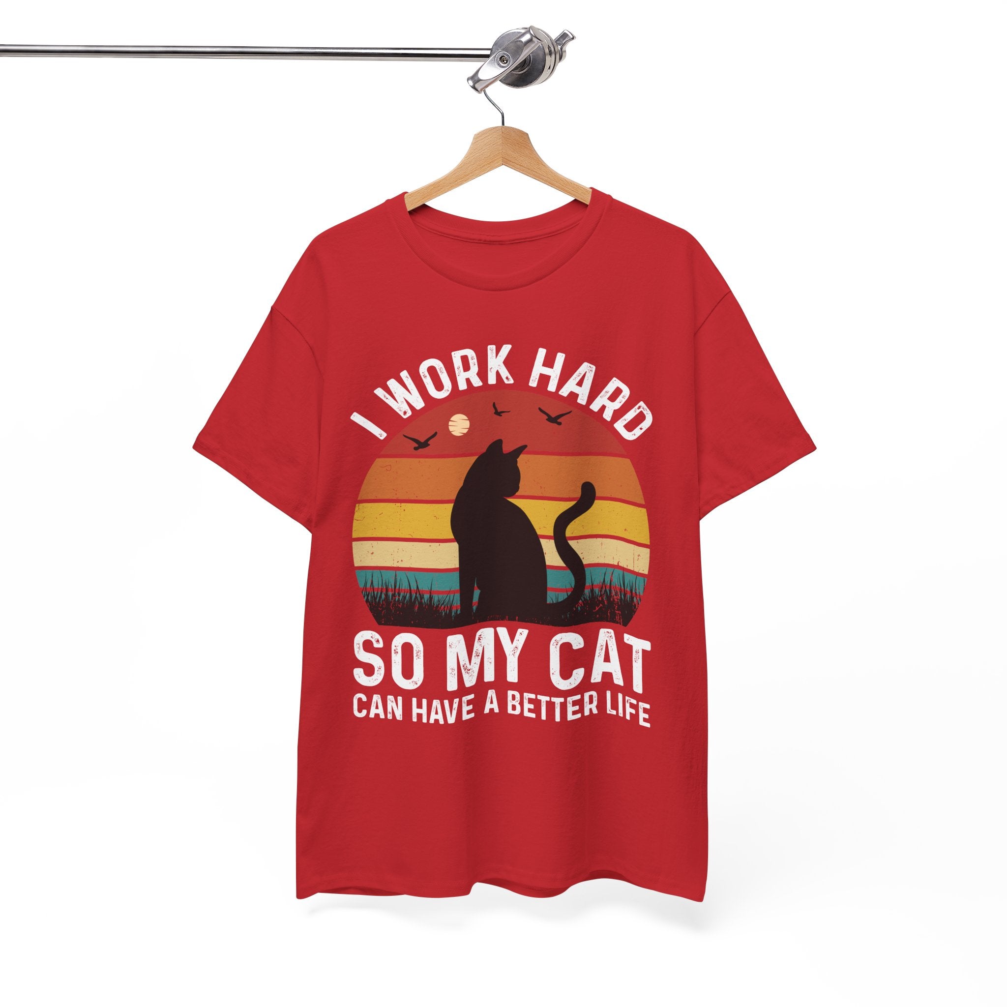 Retro Cat Lover Tee - Work Hard for My Pet | Gallory Hive