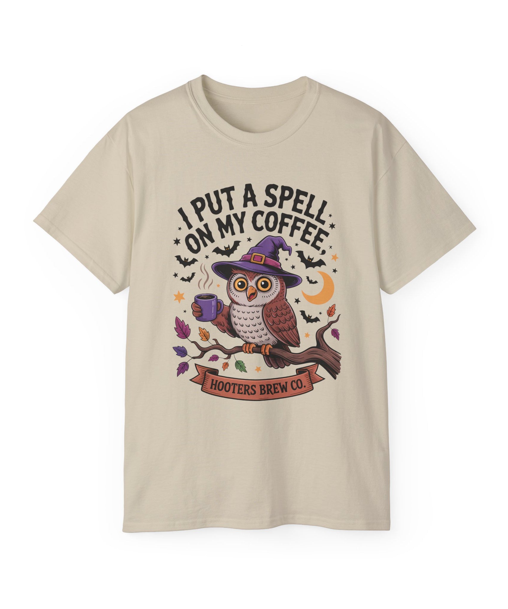 Halloween Owl Coffee Tee - Festive Wear