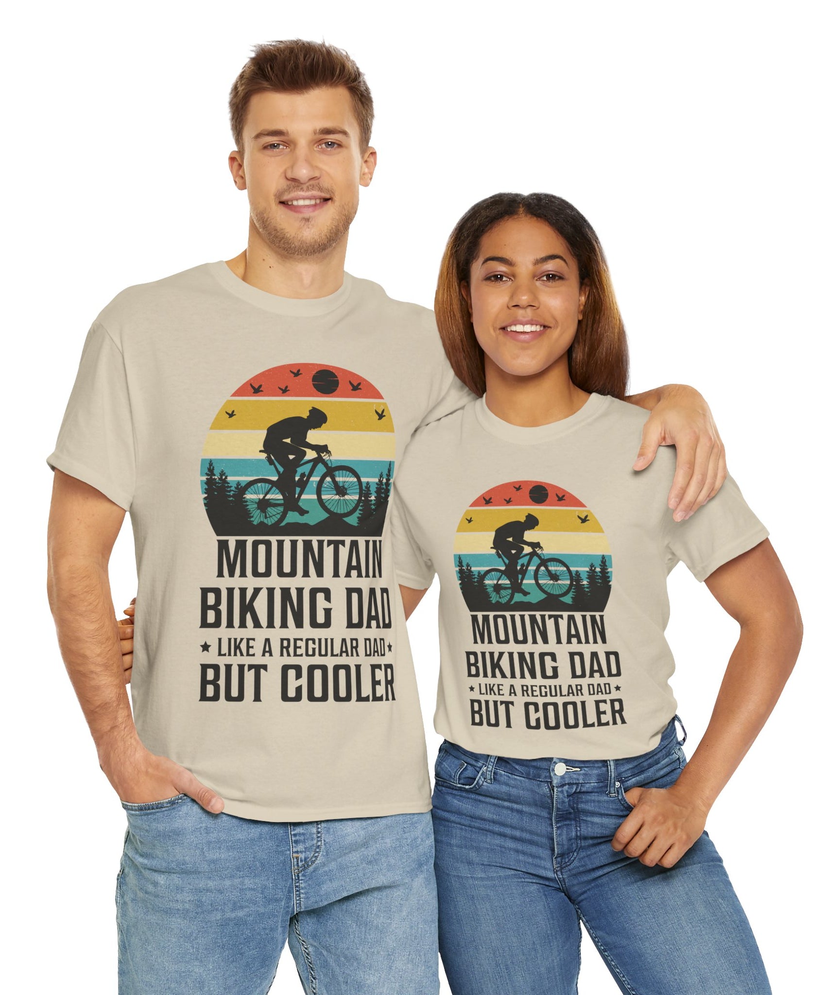 Retro Mountain Biking Dad Tee - Unique Gift Idea